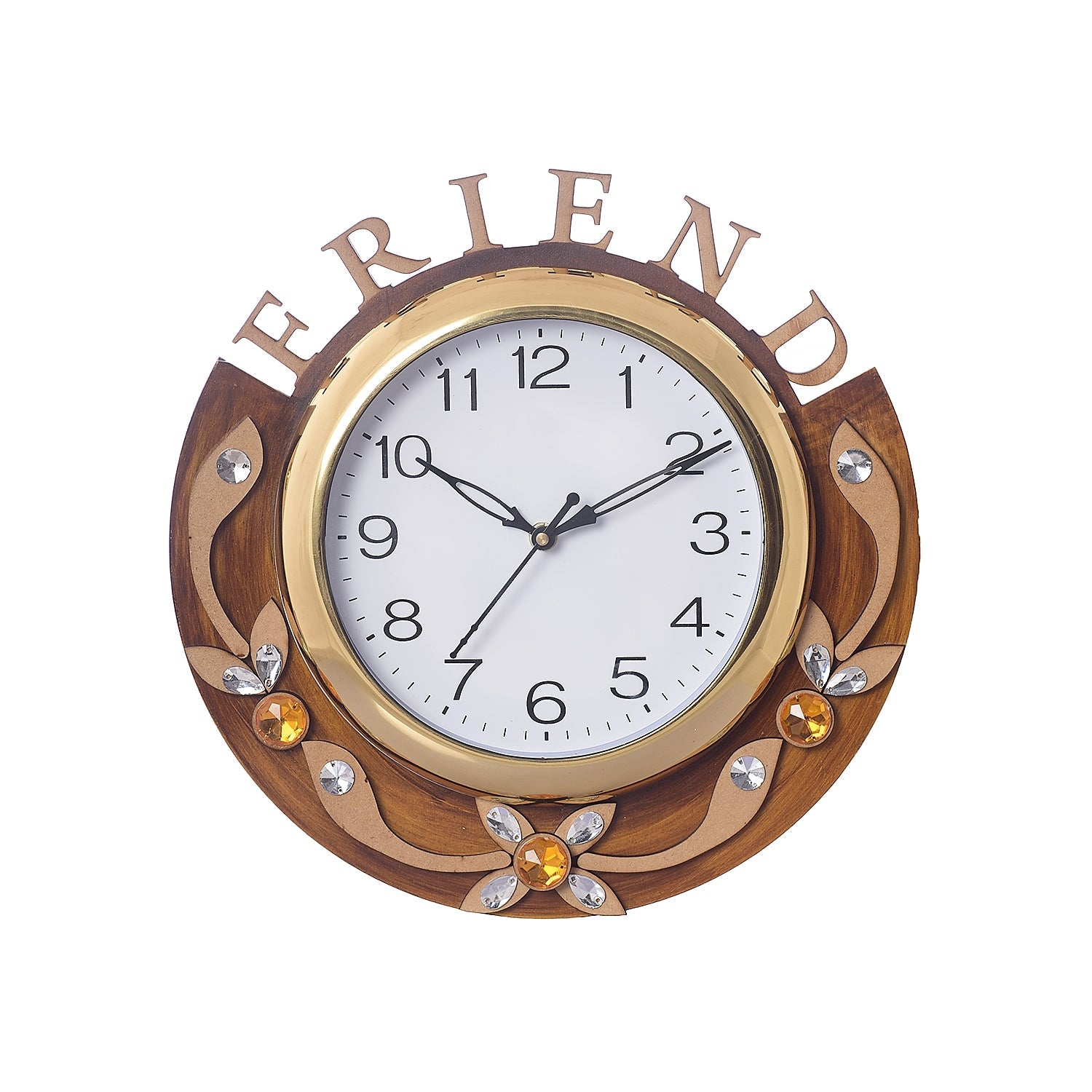 Friends Carved Papier-Mache Wooden Handcrafted Wall Clock