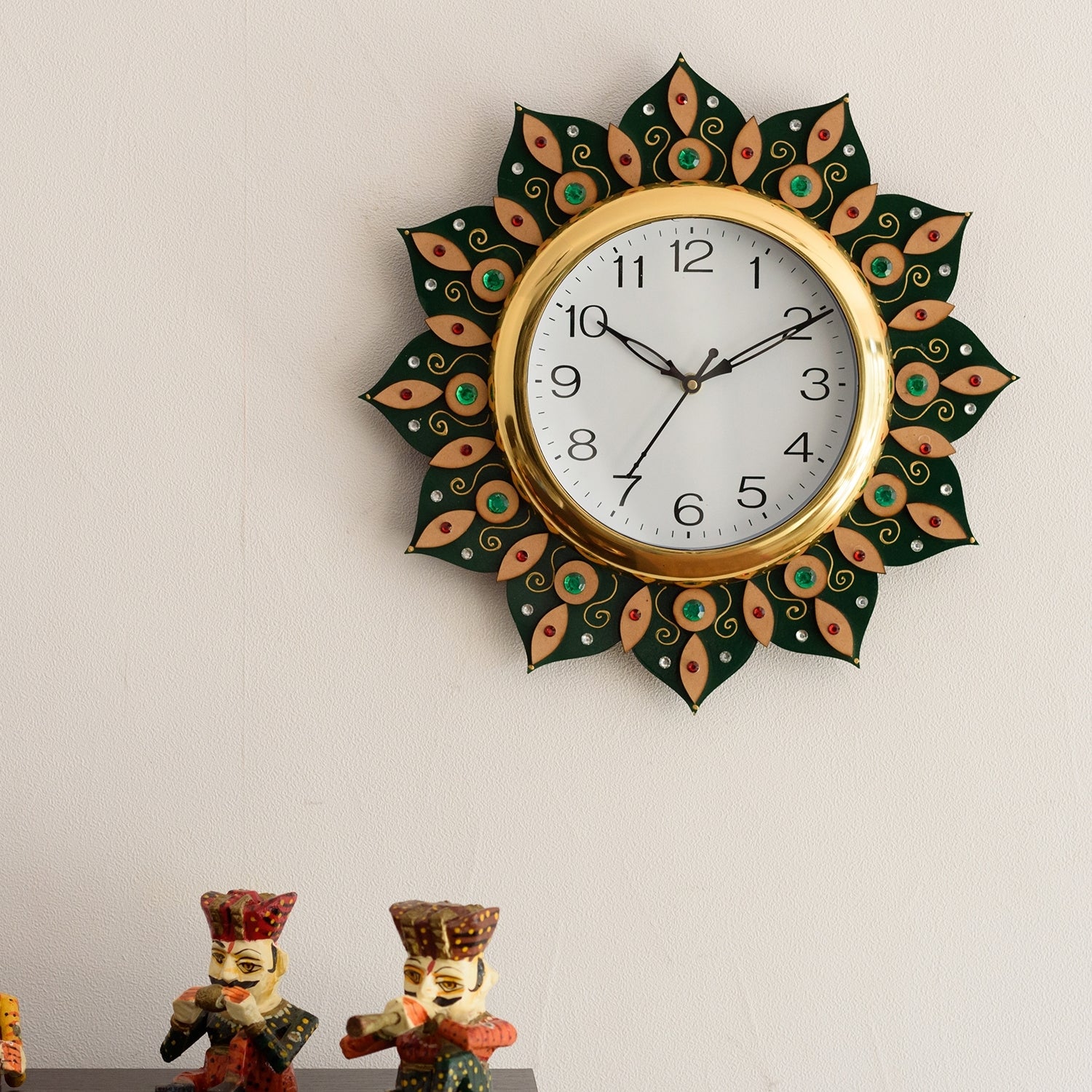 Sublime and Decorative Papier-Mache Wooden Handcrafted Wall Clock 2