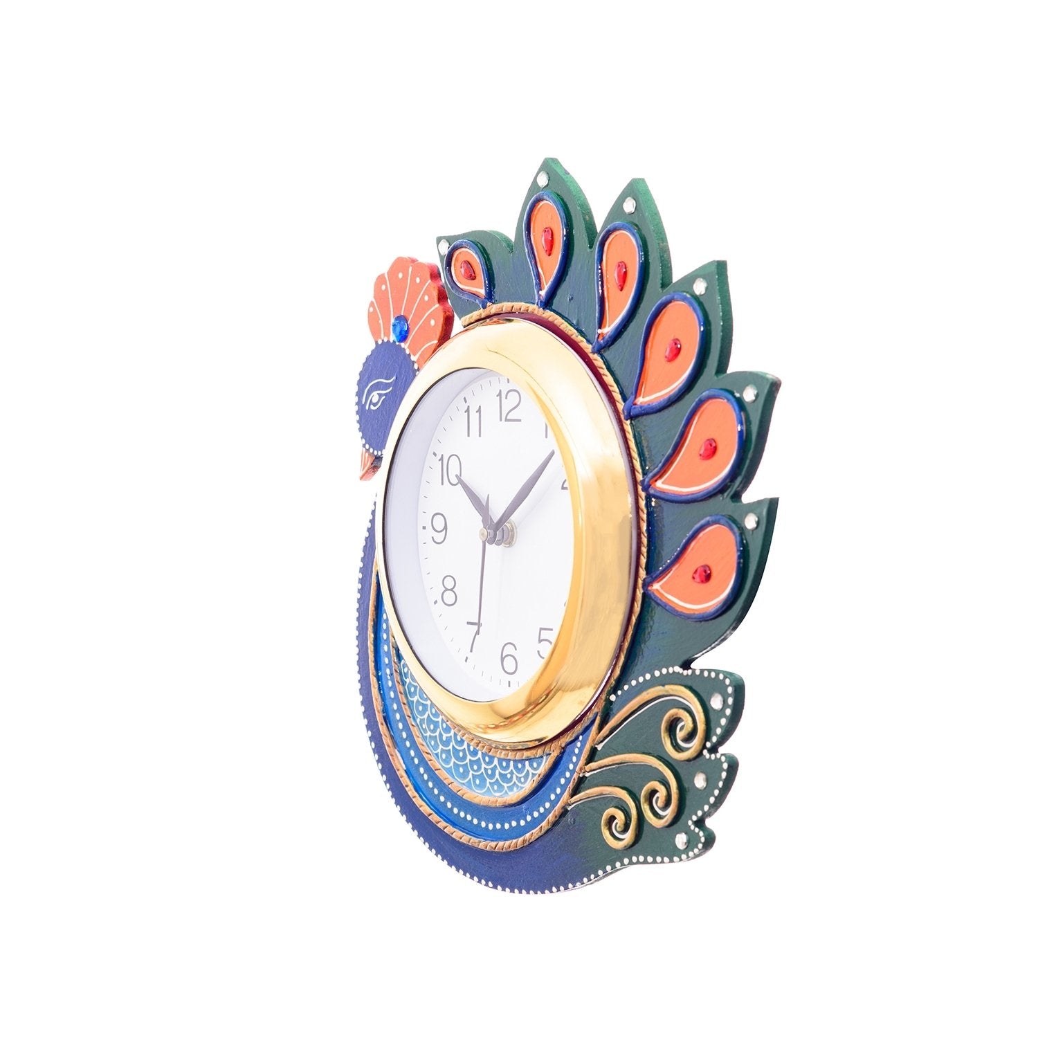 Handcrafted Papier-Mache Peacock Wall Clock 5