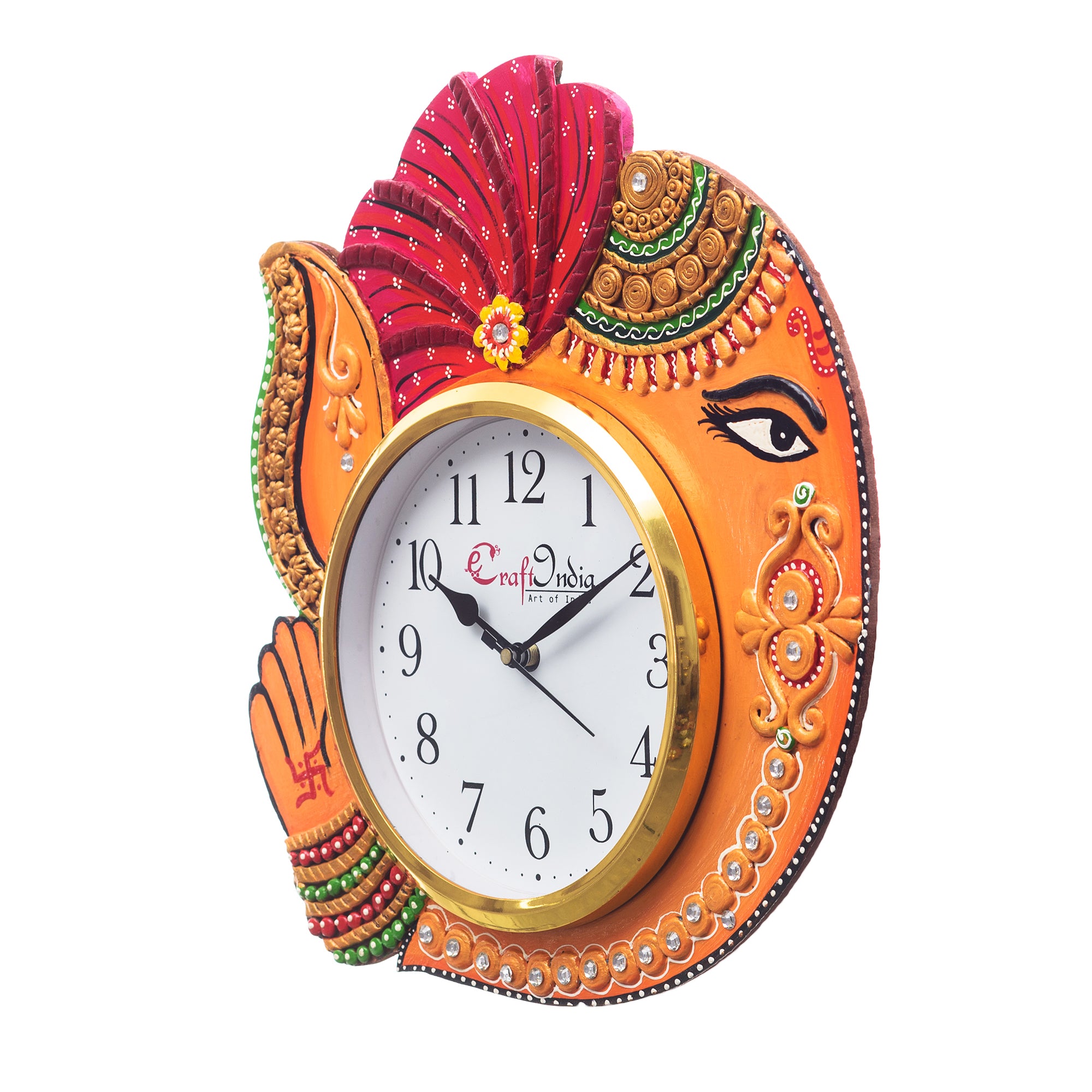 Decorative Handicrafted Paper Mache Lord Ganesha Wall Clock 3
