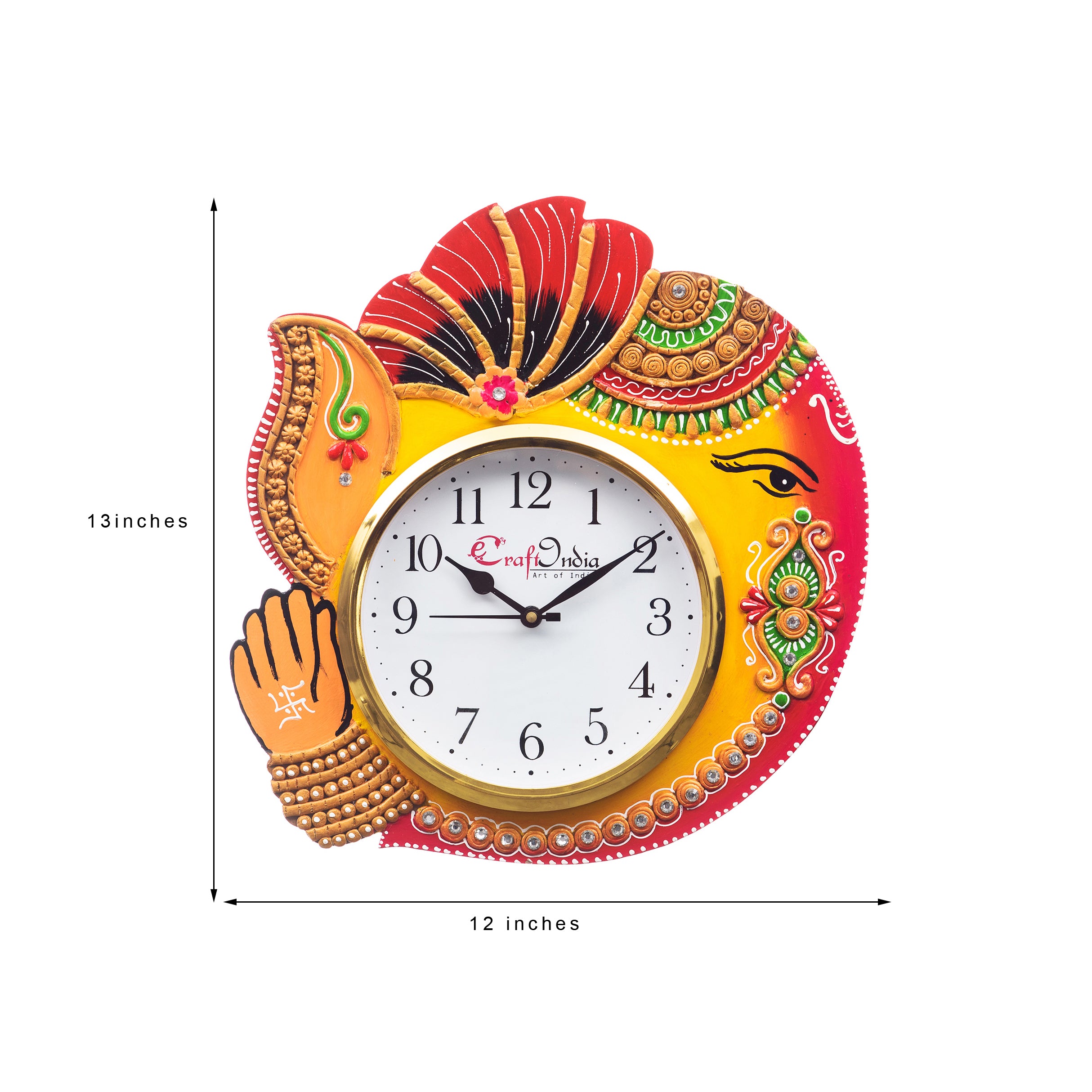 Paper-Mache Handicraft Lord Ganesha Analog Designer Wall Clock 2
