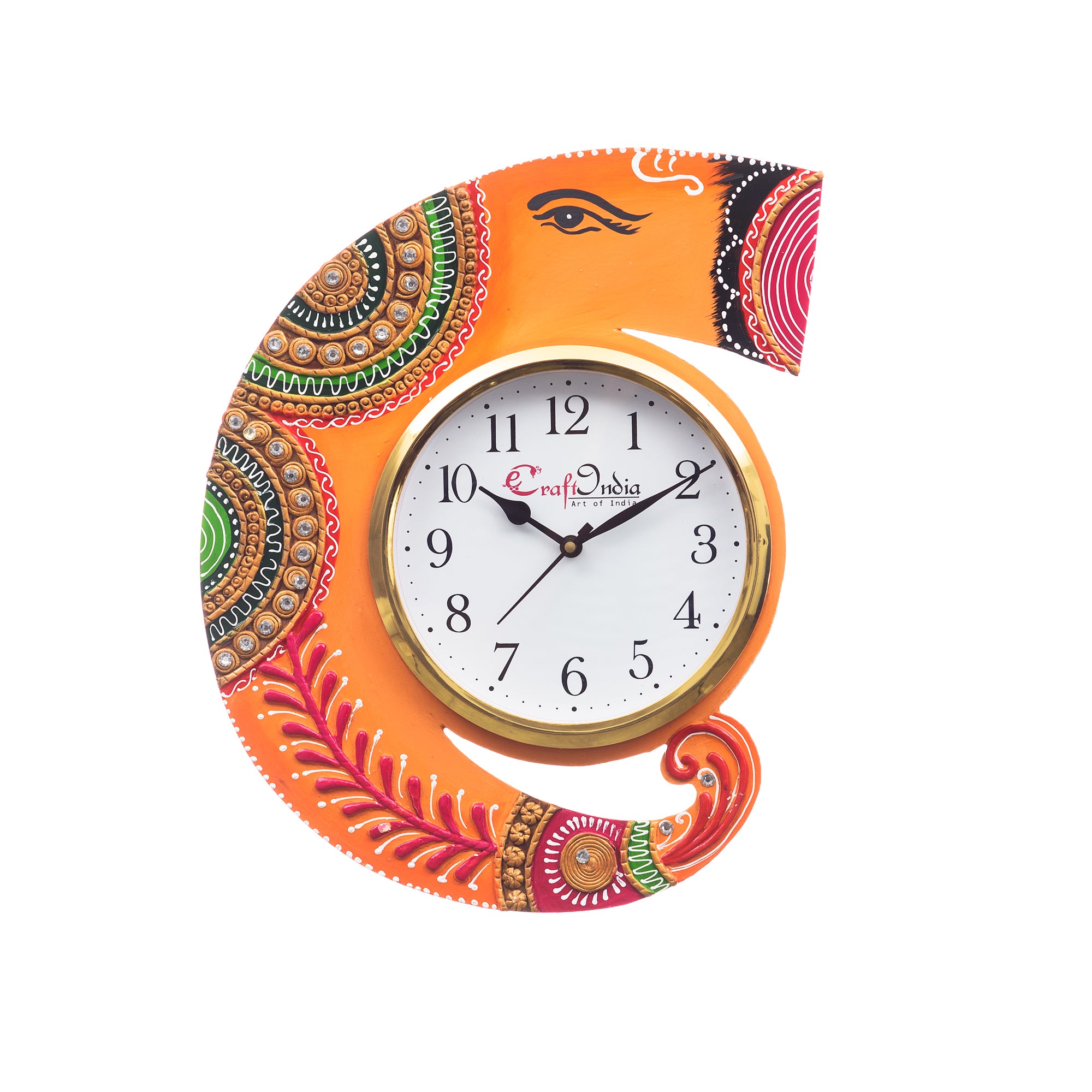 Decorative Handicrafted Paper Mache Lord Ganesha Designer Wall Clock