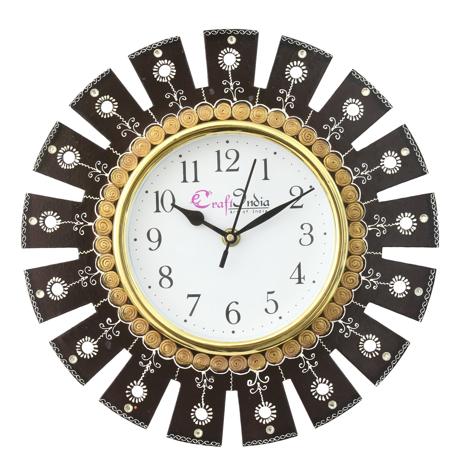 Decorative Handicrafted Paper Mache Wooden Wall Clock