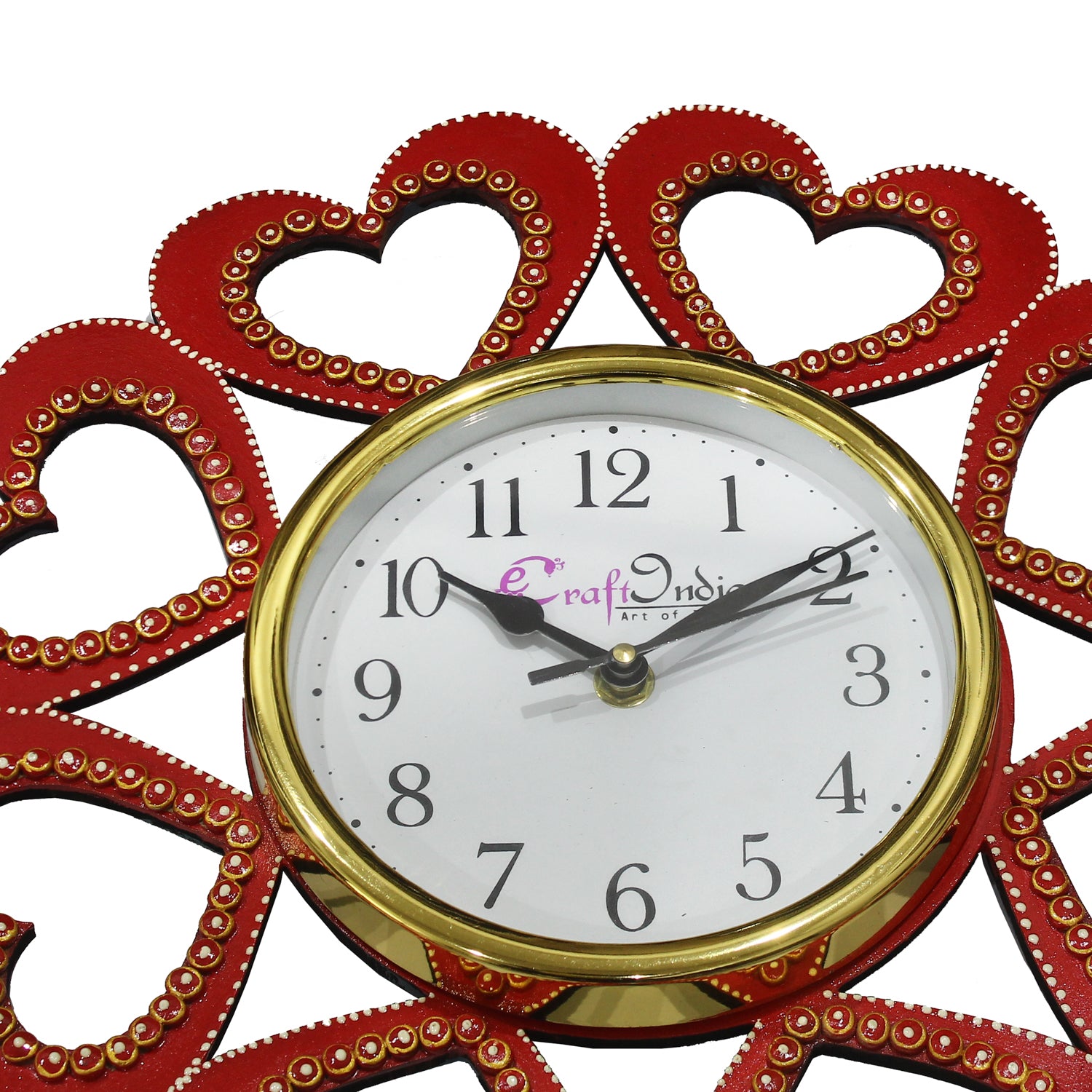 Heart Shape Design Handcrafted Wooden Wall Clock 3