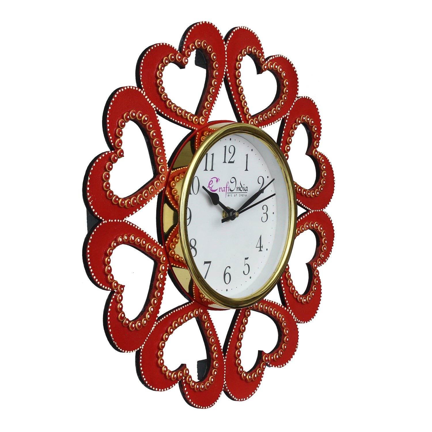 Heart Shape Design Handcrafted Wooden Wall Clock 4