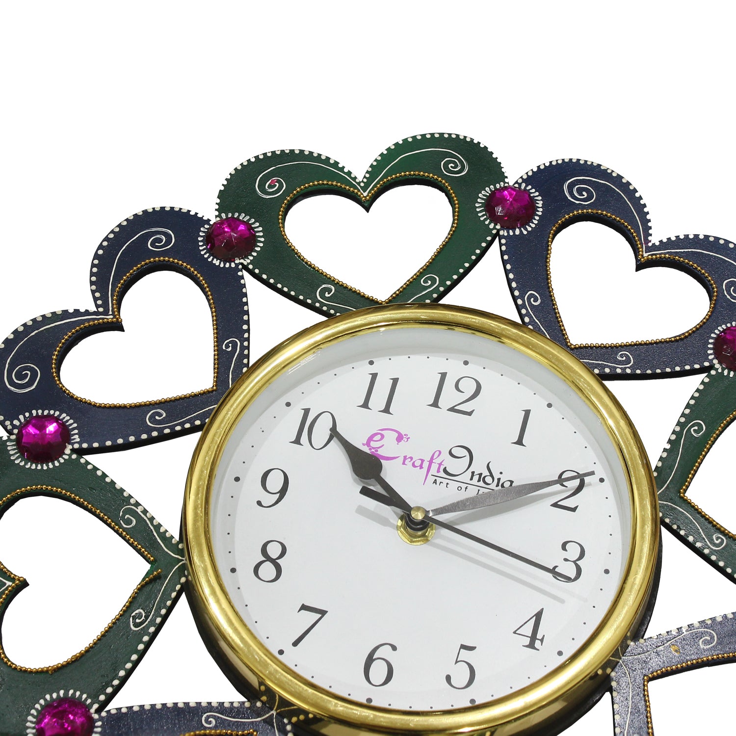 Heart Shape Design Handcrafted Wooden Wall Clock 3
