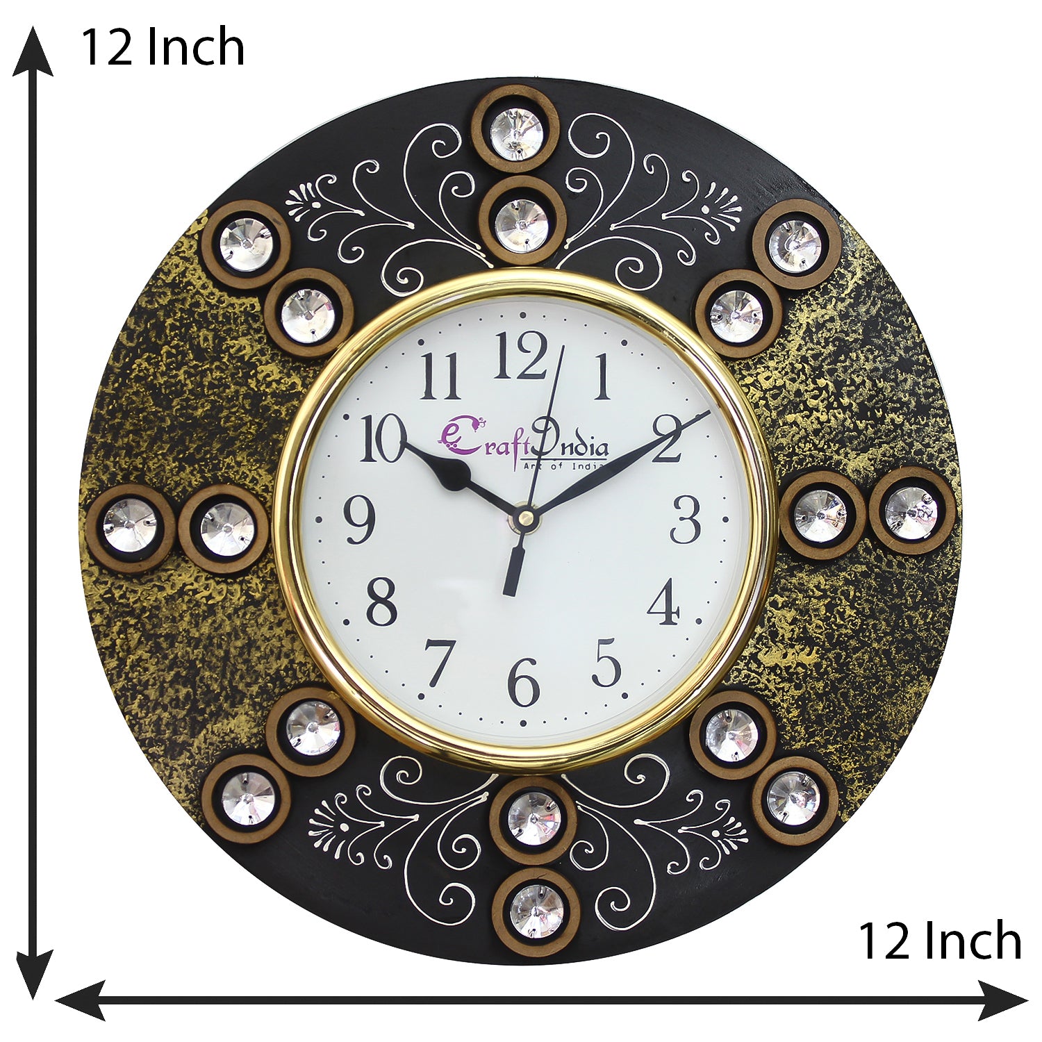 Handcrafted Antique Design Papier-Mache Wooden Wall Clock 2