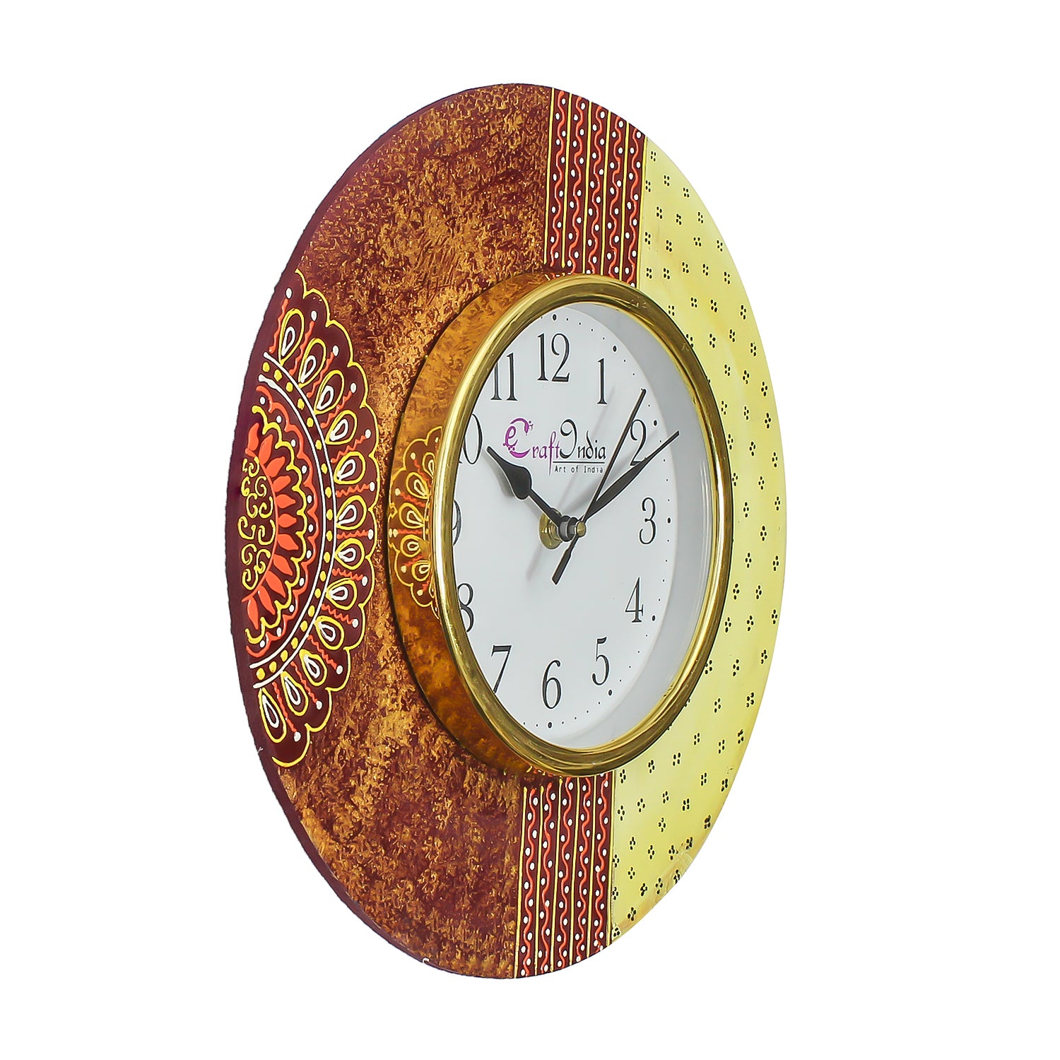 Handcrafted Antique Design Papier-Mache Wooden Wall Clock 3