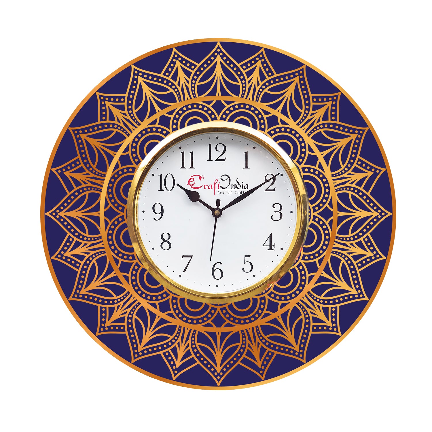 Ethnic Design Wooden Colorful Round Wall Clock