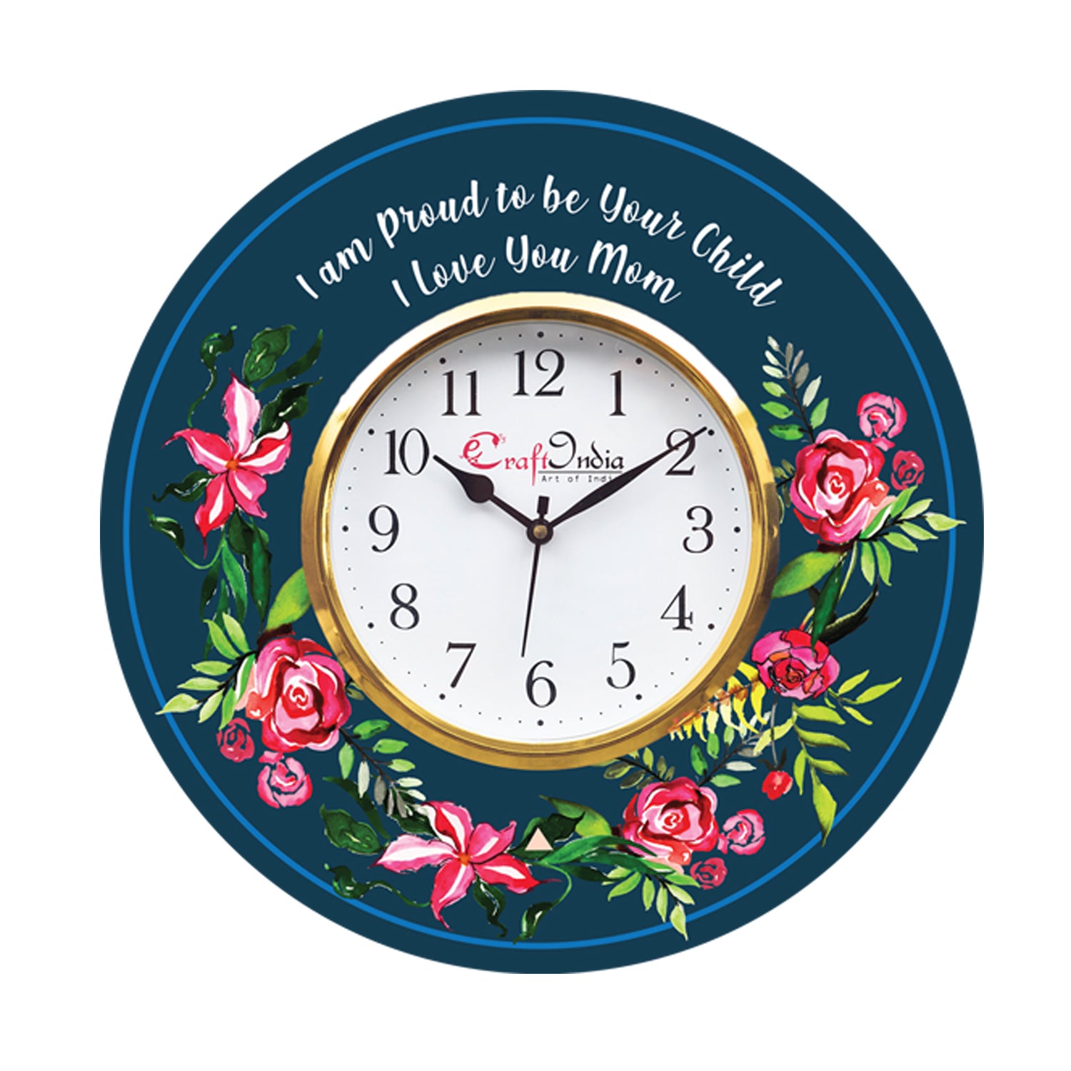 Special Thanks to Mother Theme Wooden Colorful Round Wall Clock