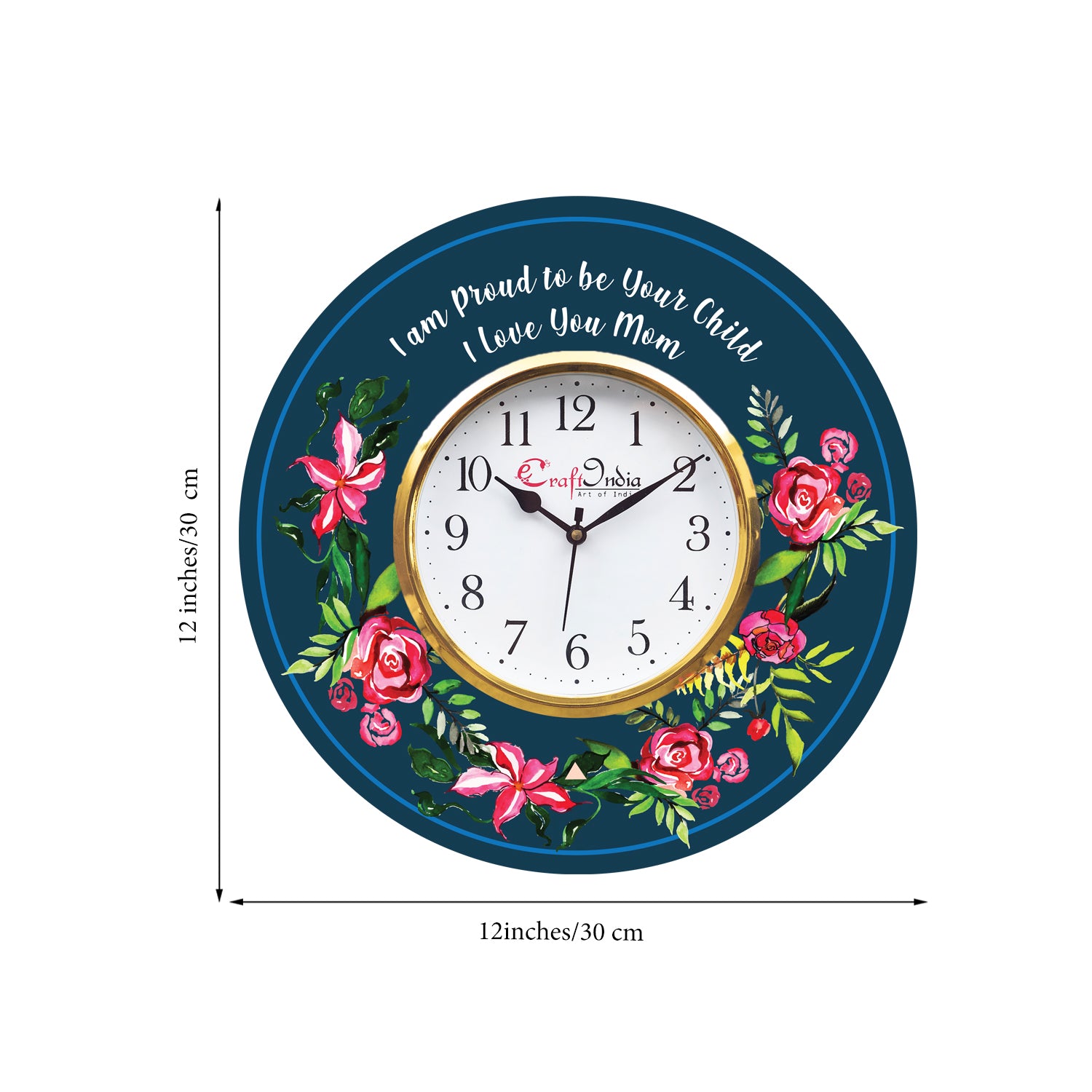 Special Thanks to Mother Theme Wooden Colorful Round Wall Clock 2