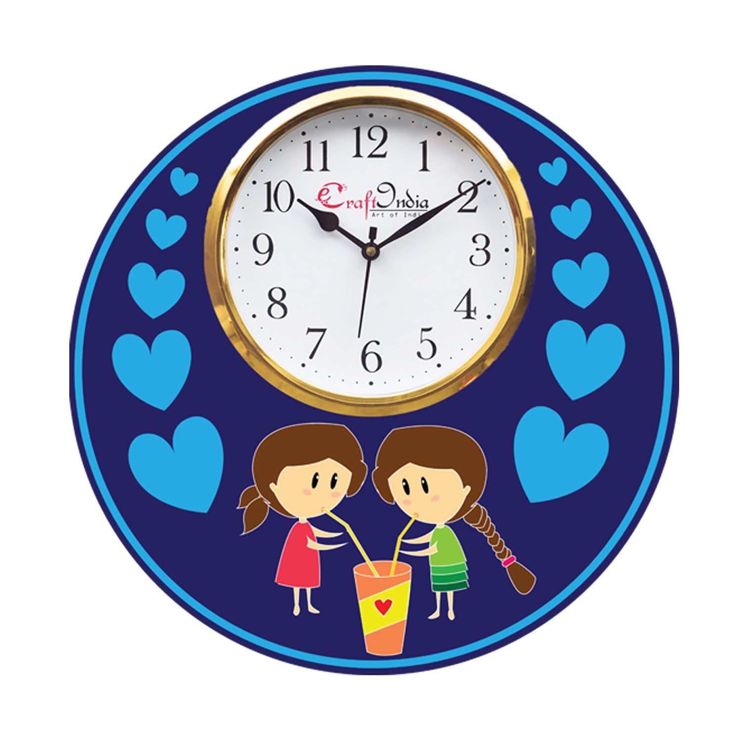 Friends Love Theme Wooden Colorful Round Wall Clock