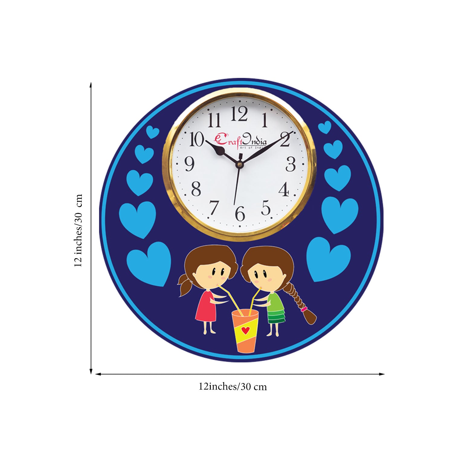 Friends Love Theme Wooden Colorful Round Wall Clock 2
