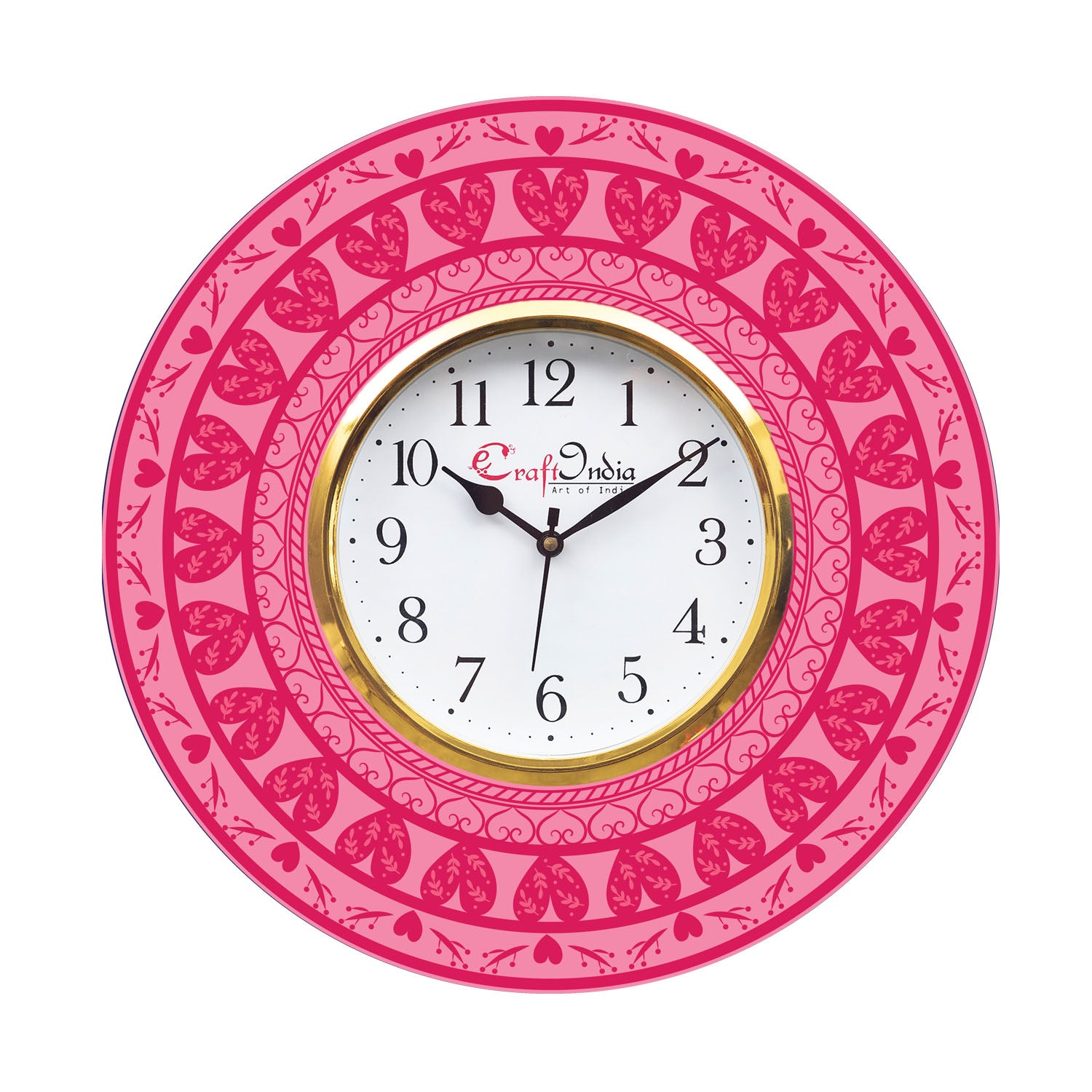 Valentine Love Heart Theme Wooden Colorful Round Wall Clock