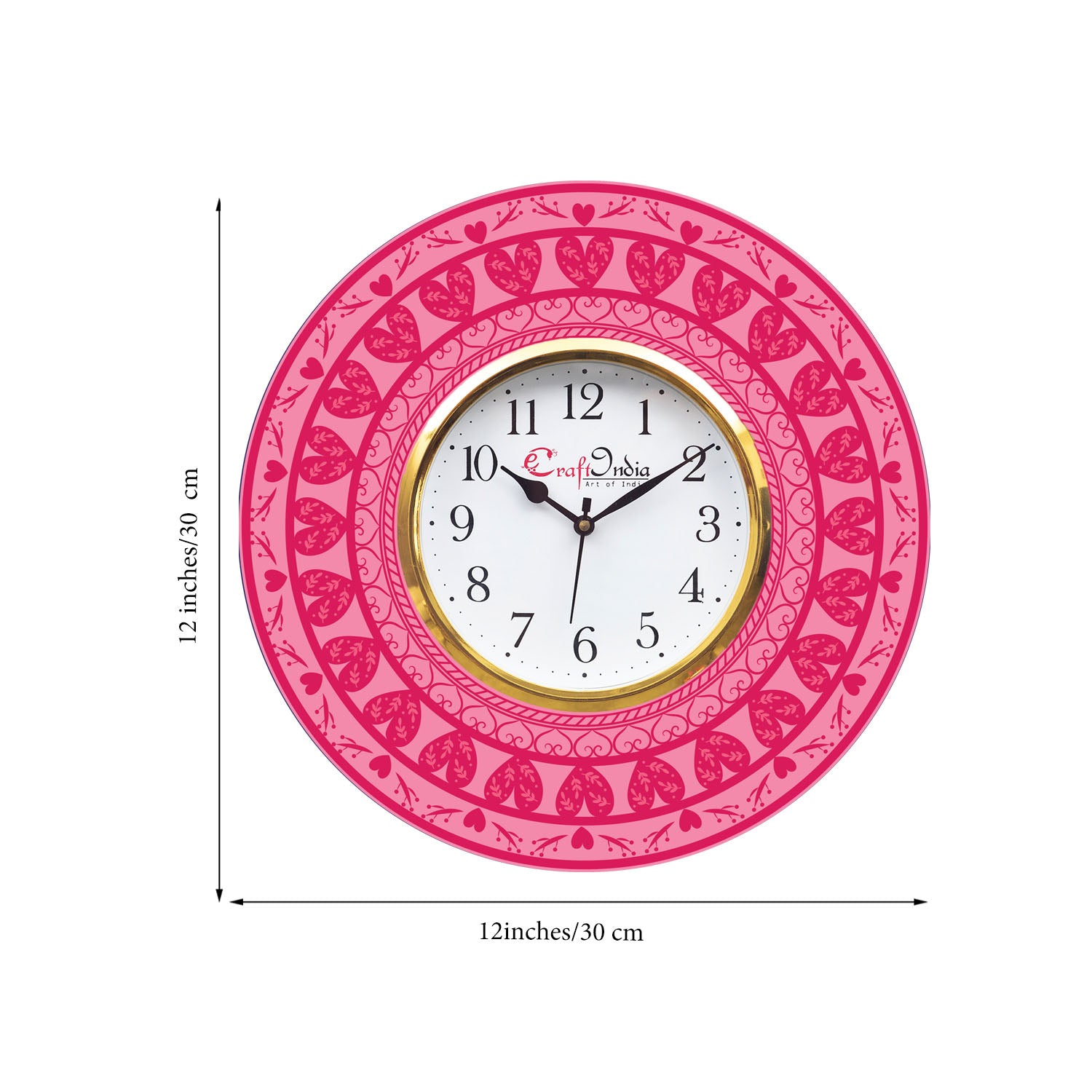 Valentine Love Heart Theme Wooden Colorful Round Wall Clock 2