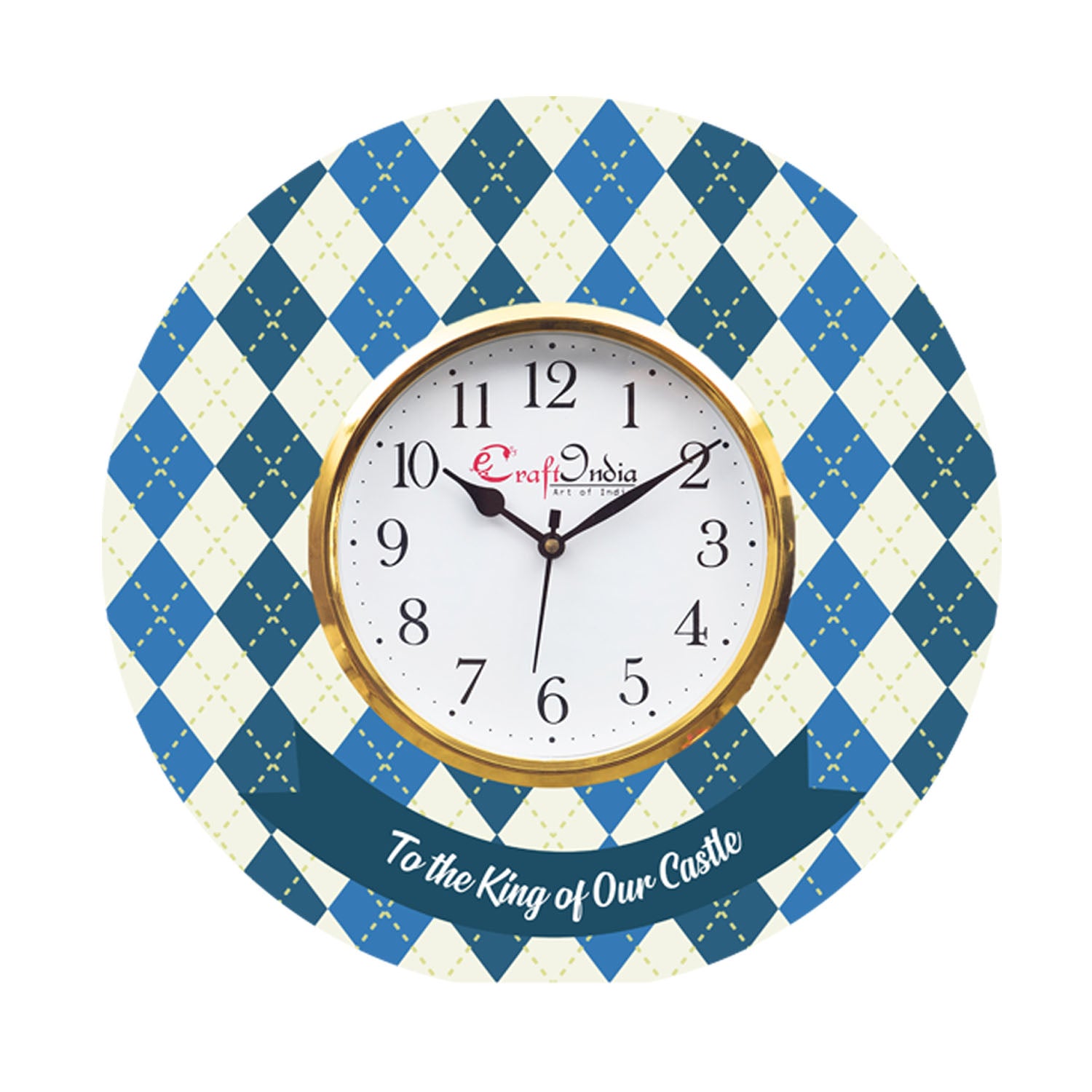 Gift to Men Theme Wooden Colorful Round Wall Clock