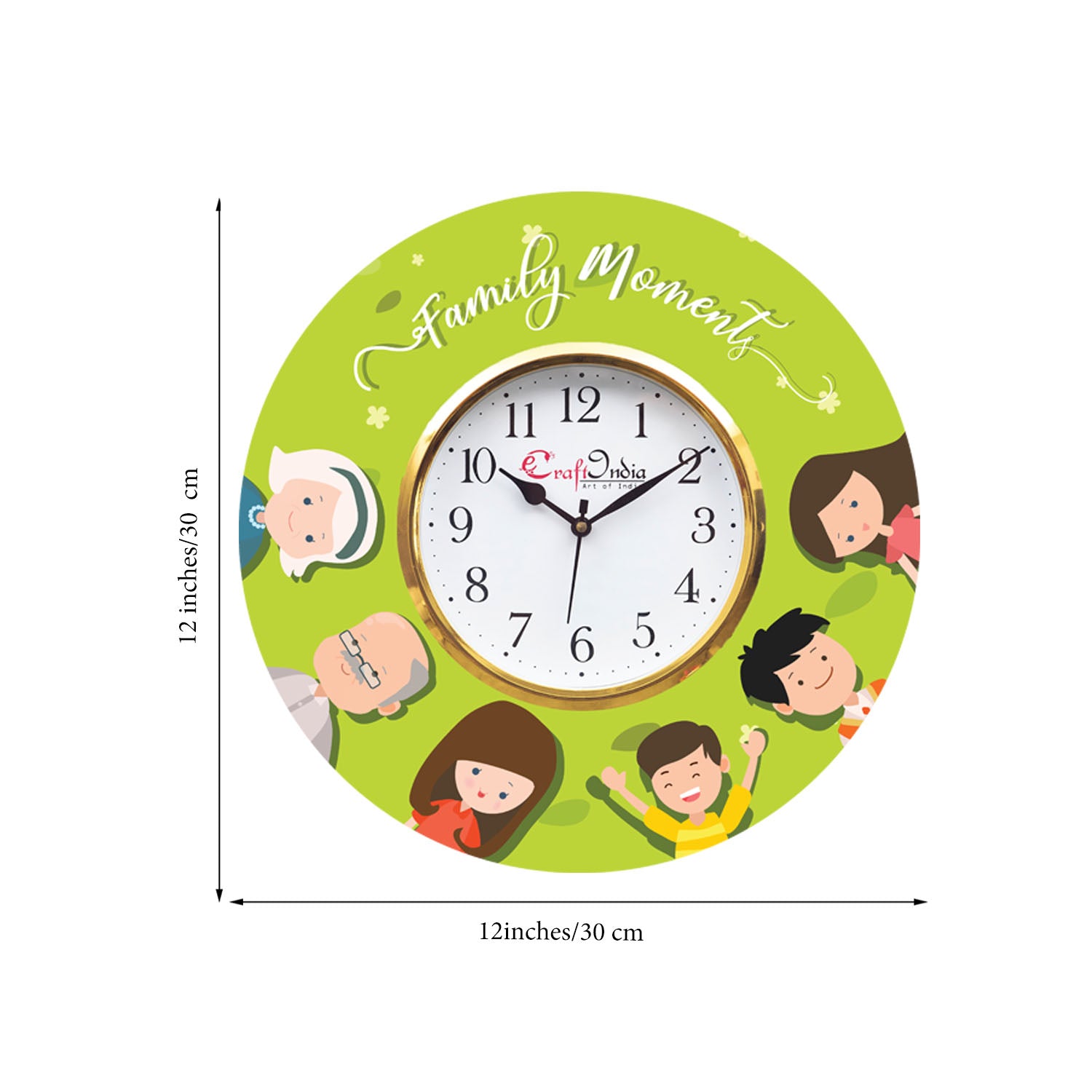 Family Moments Theme Wooden Colorful Round Wall Clock 2