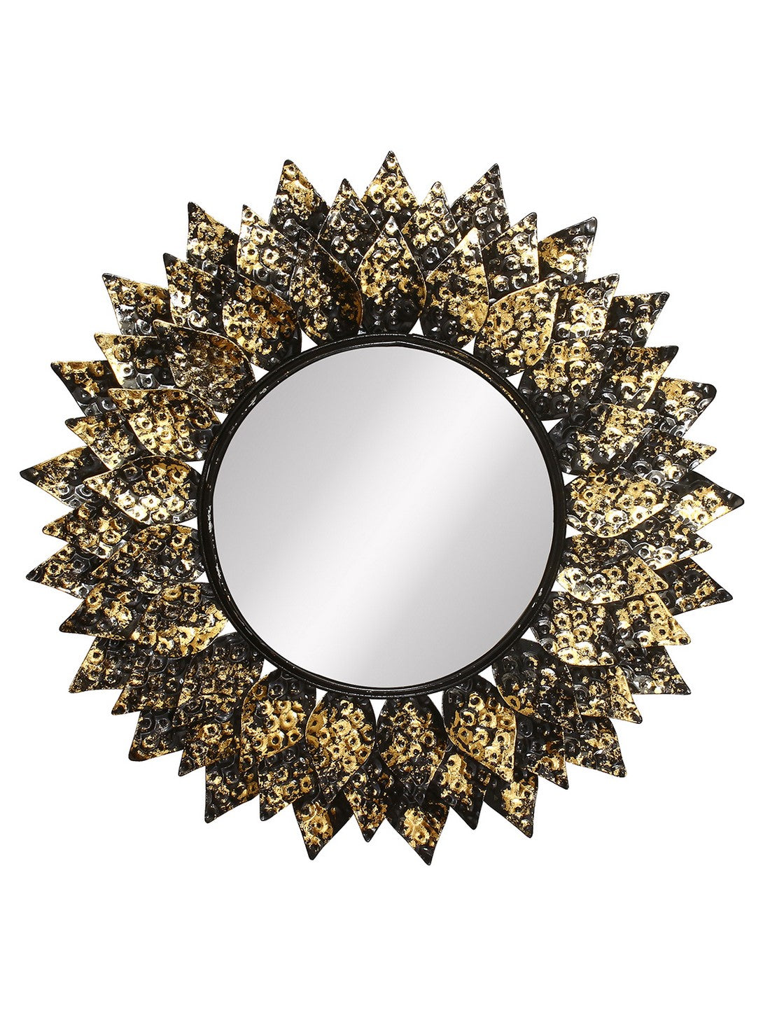 Golden and Black Decorative Metal Handcarved Wall Mirror 1