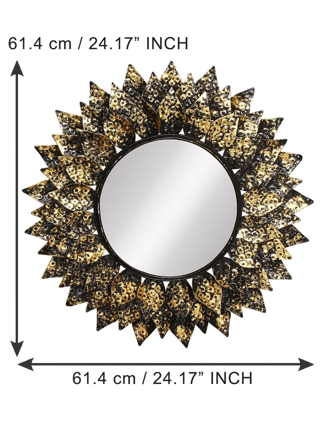 Golden and Black Decorative Metal Handcarved Wall Mirror 2