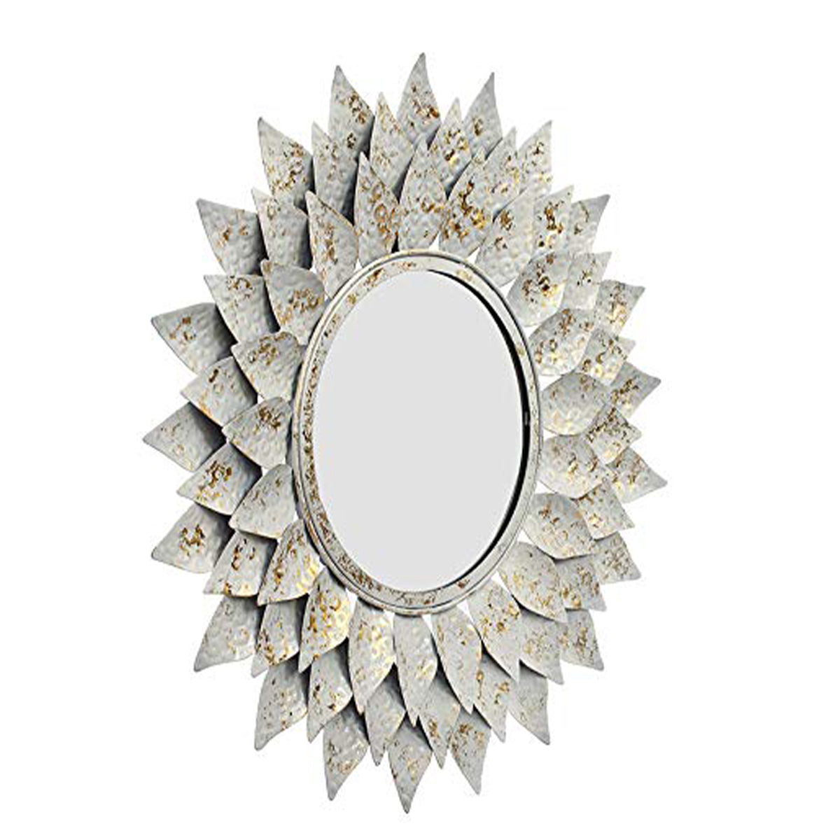 White Pattern Decorative Iron Handcrafted Wall Mirror 4