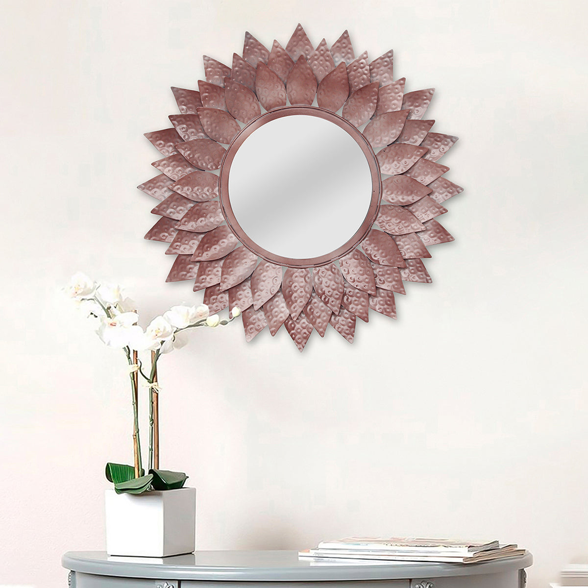 Brown Pattern Decorative Iron Handcrafted Wall Mirror 1