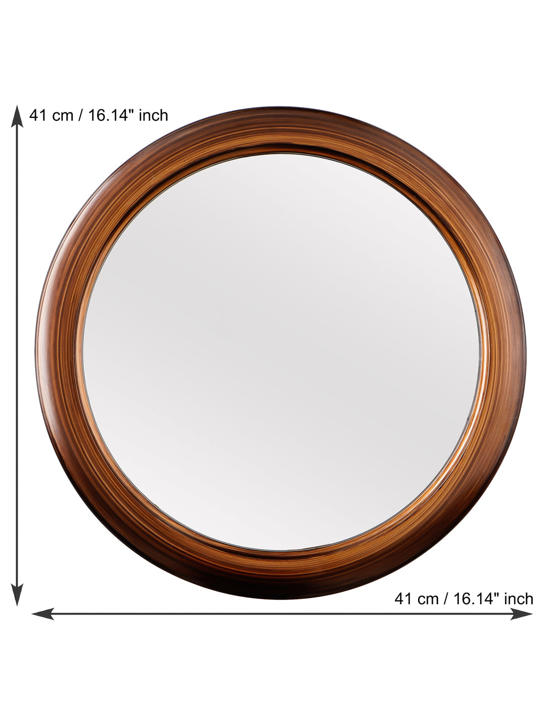 Golden Unique Design Stylish Plastic Fiber Round Shape Mirror (41*41*4 cm) 3