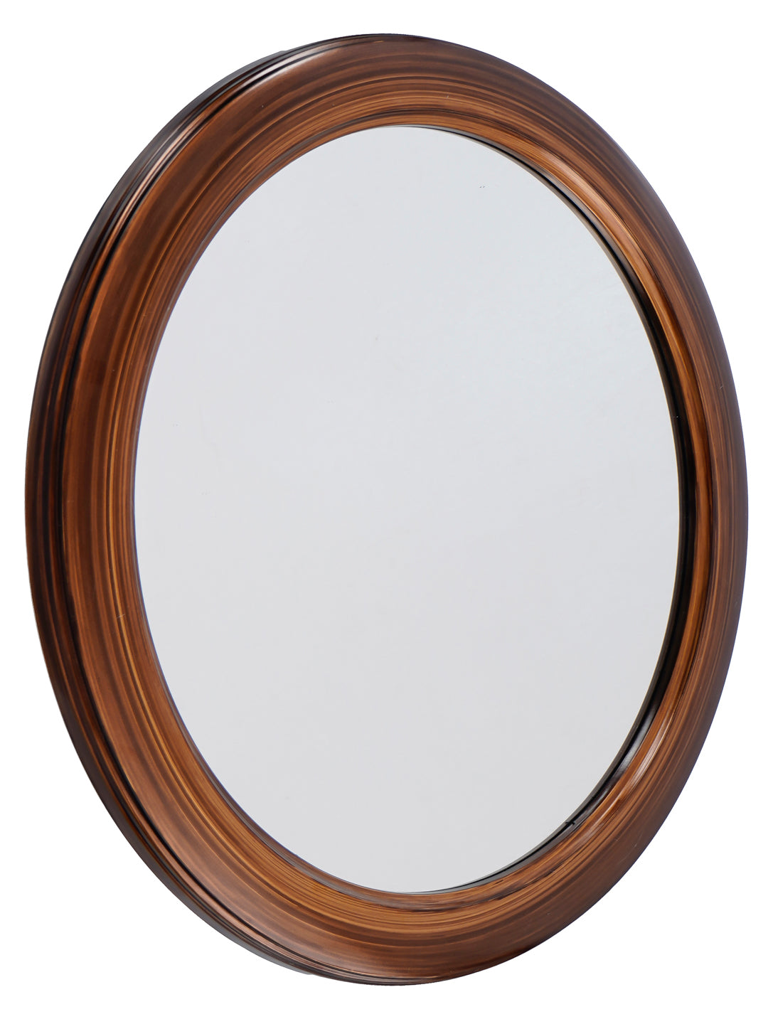 Golden Unique Design Stylish Plastic Fiber Round Shape Mirror (41*41*4 cm) 4