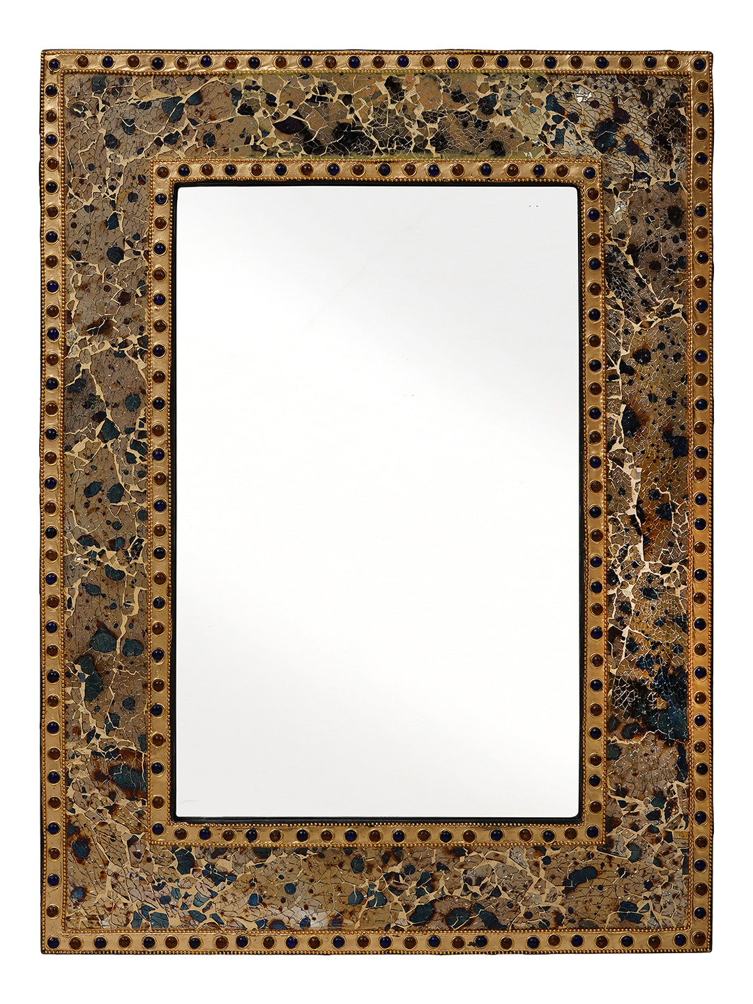 Golden Color Handicrafts Antique Looking Decorative Wooden Wall Mounted Wall Mirror (60*45 cm) 2