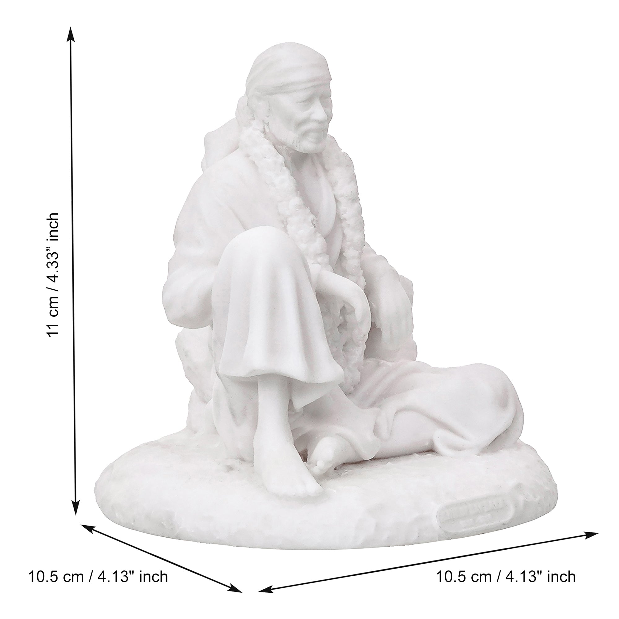 White Polyresin Sai Baba Statue 3