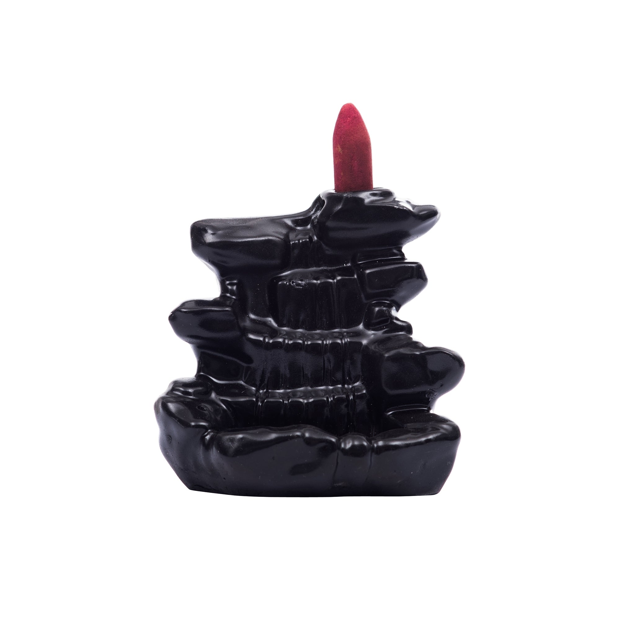 Polyresin Black Dropping Fountain Design Decorative Showpiece with 10 free Smoke Backflow Scented Cone Incenses 2