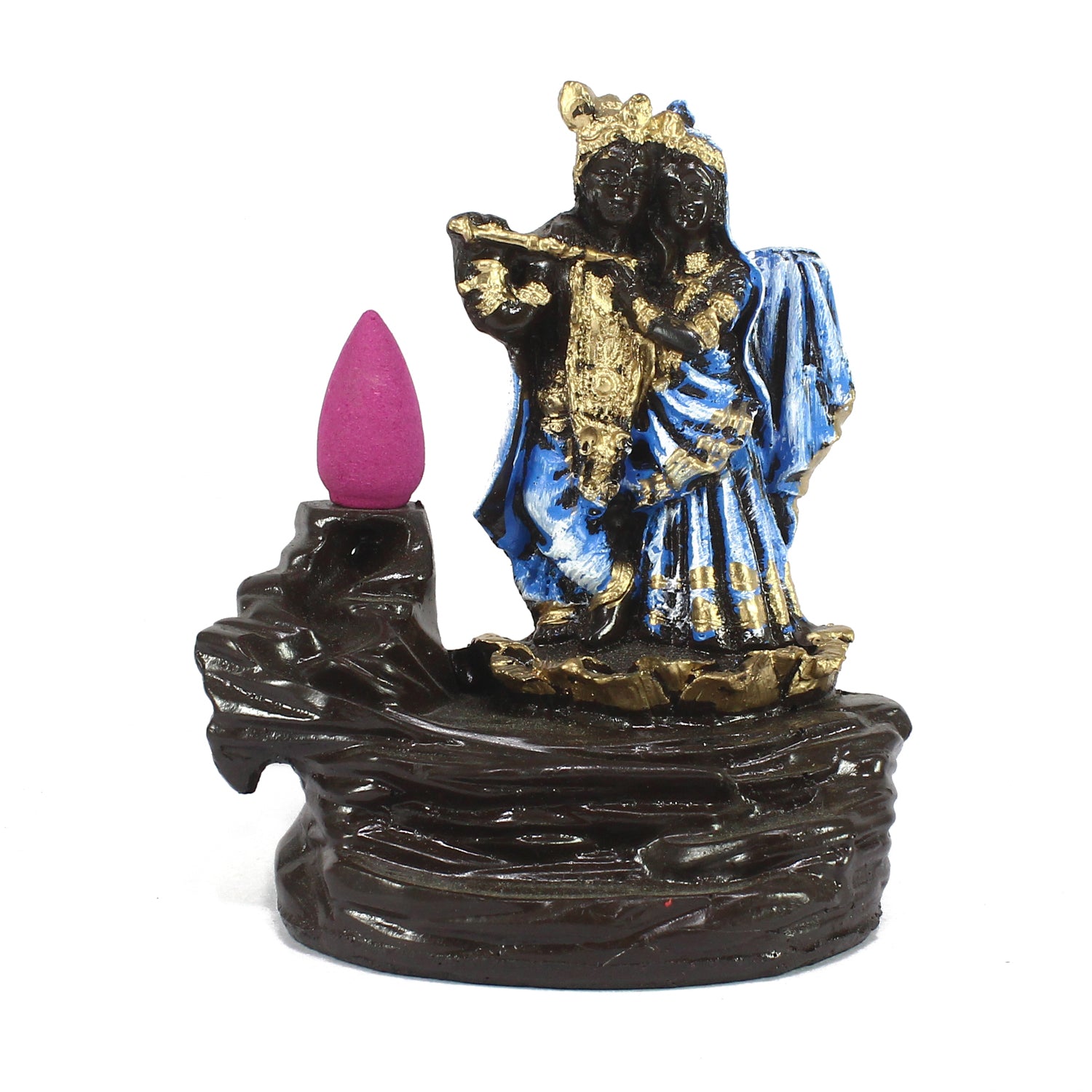 Lord Blue Krishna Smoke Backflow Cone Incense Holder Decorative Showpiece 1