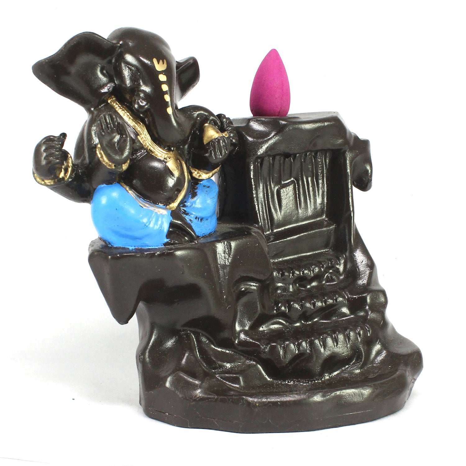 Lord Ganesha Idol Smoke Backflow Cone Incense Holder Decorative Showpiece 3