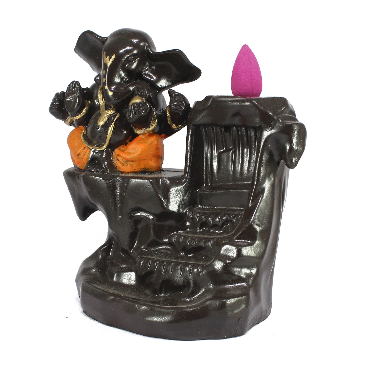 Lord Ganesha Idol Smoke Backflow Cone Incense Holder Decorative Showpiece 4