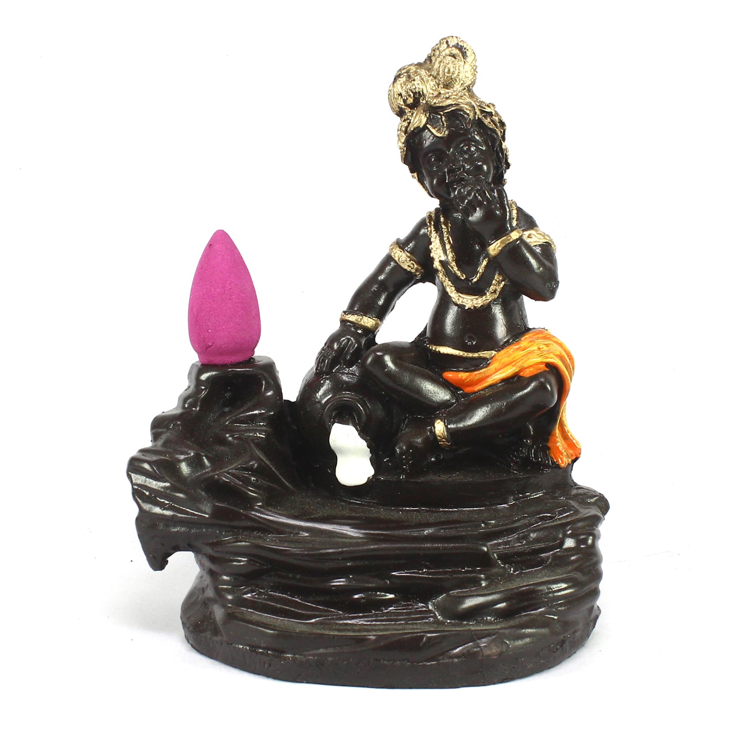 Lord Krishna Idol Smoke Backflow Cone Incense Holder Decorative Showpiece 1
