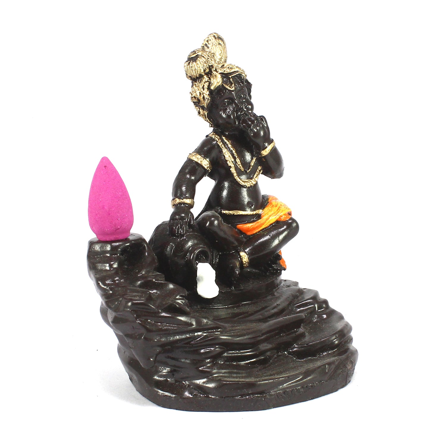 Lord Krishna Idol Smoke Backflow Cone Incense Holder Decorative Showpiece 4