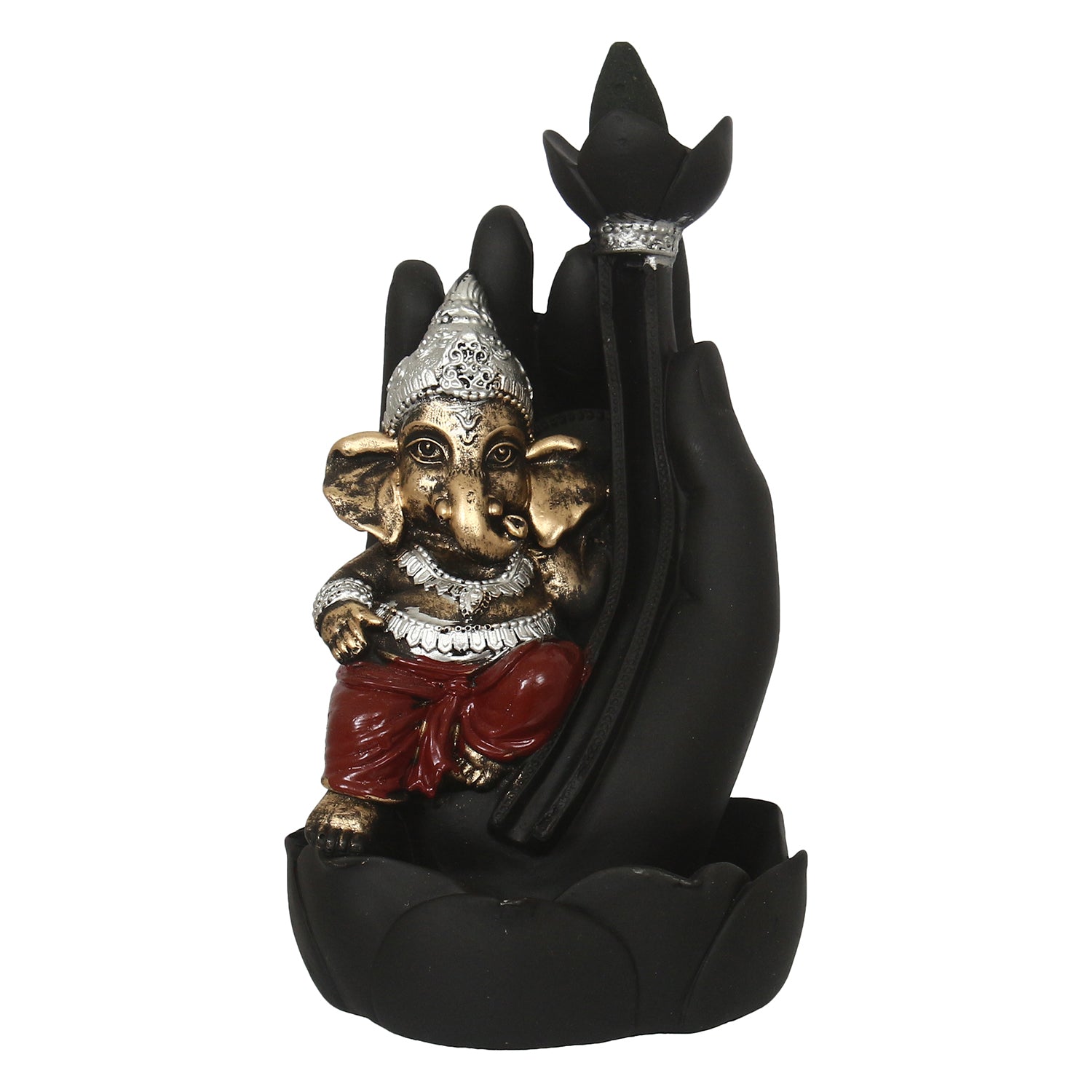 Lord Ganesha Idol Smoke Backflow Cone Incense Holder Decorative Showpiece 2