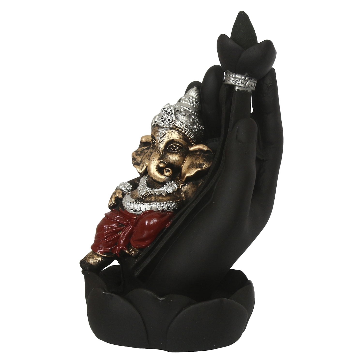 Lord Ganesha Idol Smoke Backflow Cone Incense Holder Decorative Showpiece 5