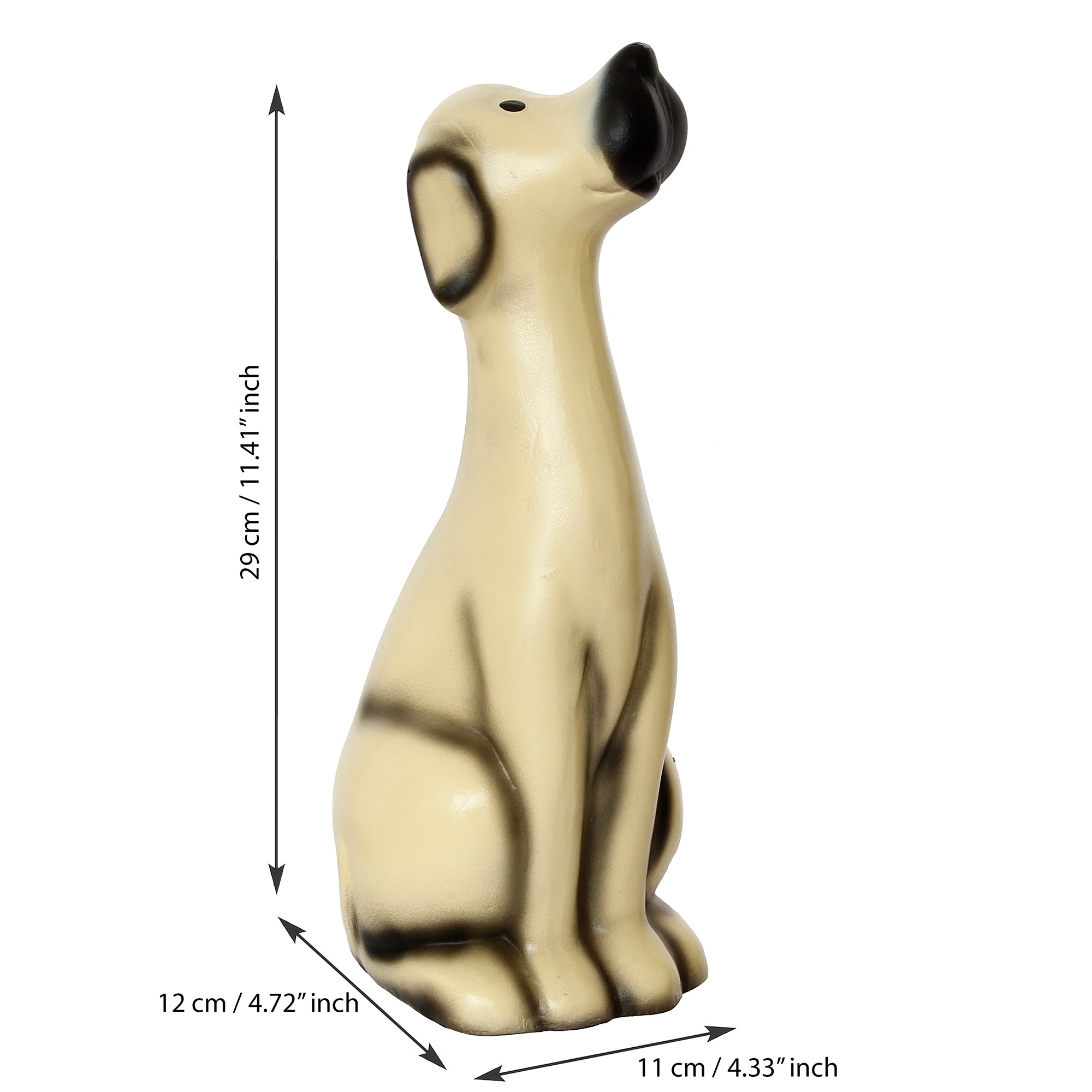 Polyresin Beige Decorative Sitting Dog Statue Showpiece 3