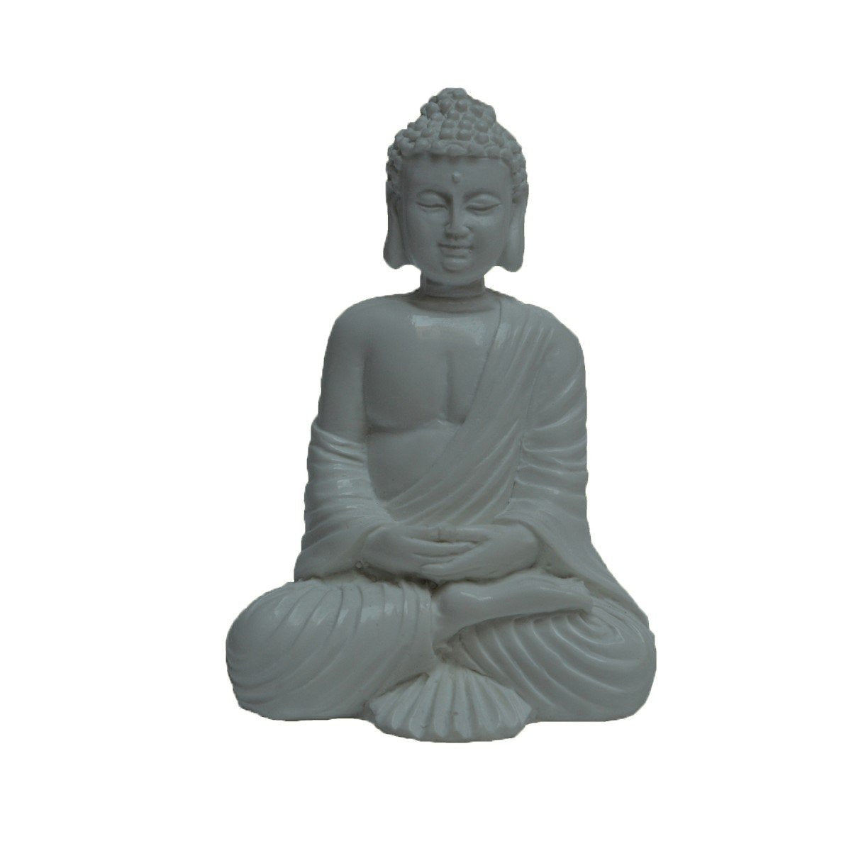 Polyresin White Meditating Buddha Statue 1