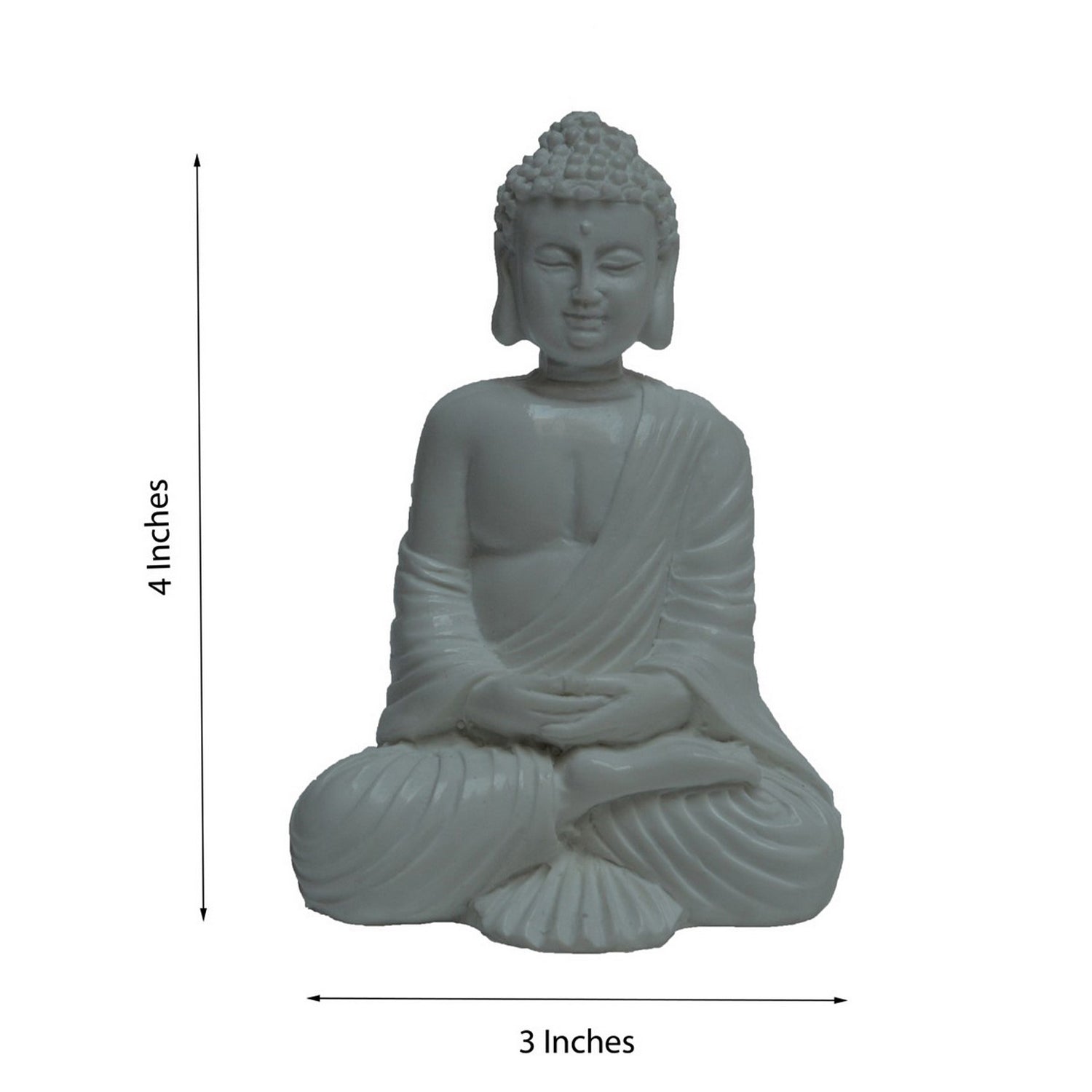 Polyresin White Meditating Buddha Statue 2
