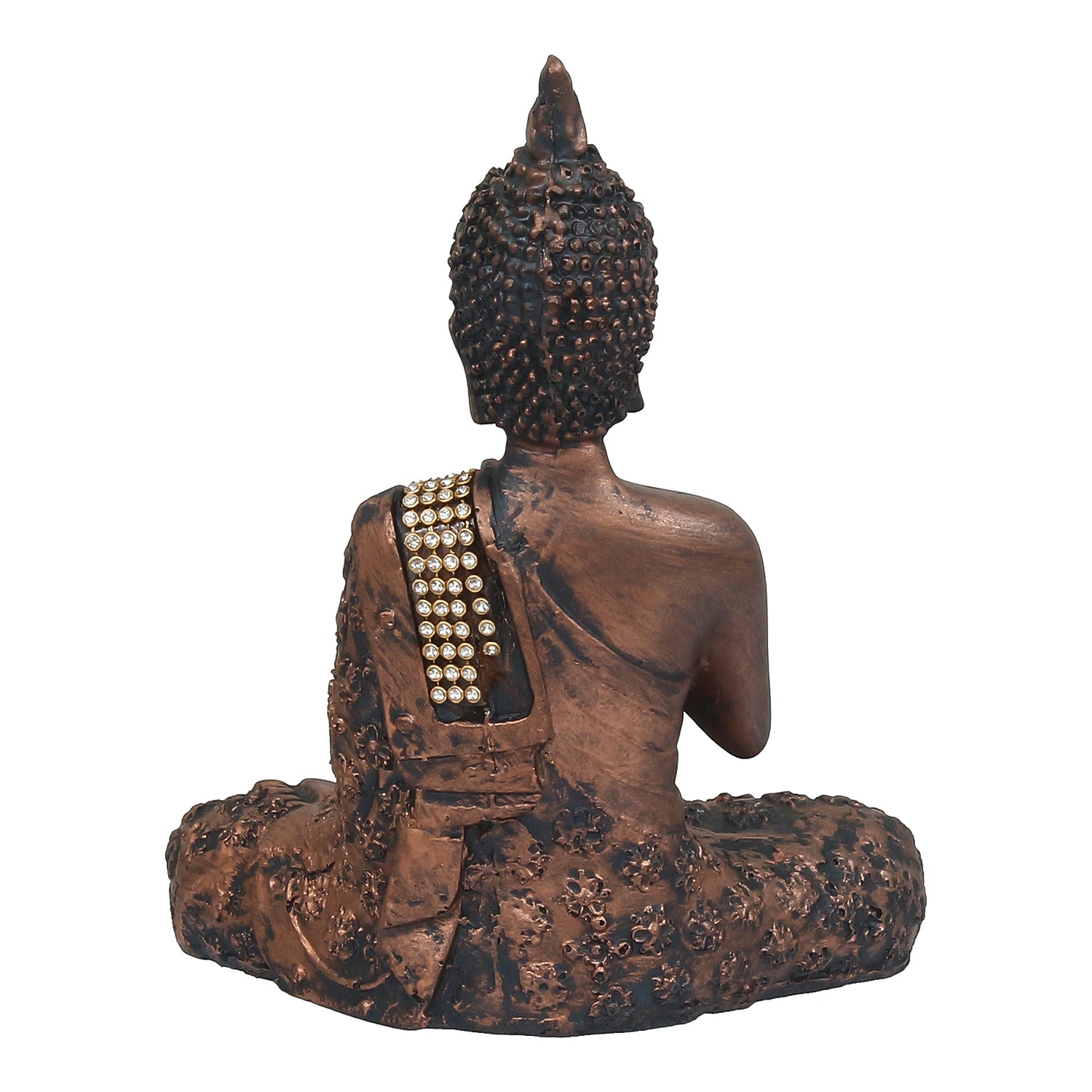 Polyresin Brown Handcrafted Meditating Blessing Buddha Statue 5