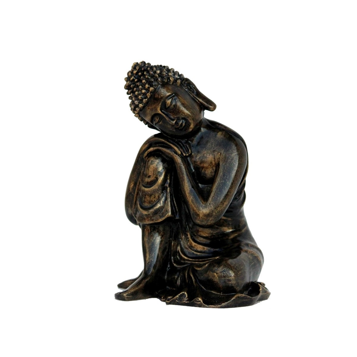 Polyresin Black Resting Buddha on Knee Statue 2