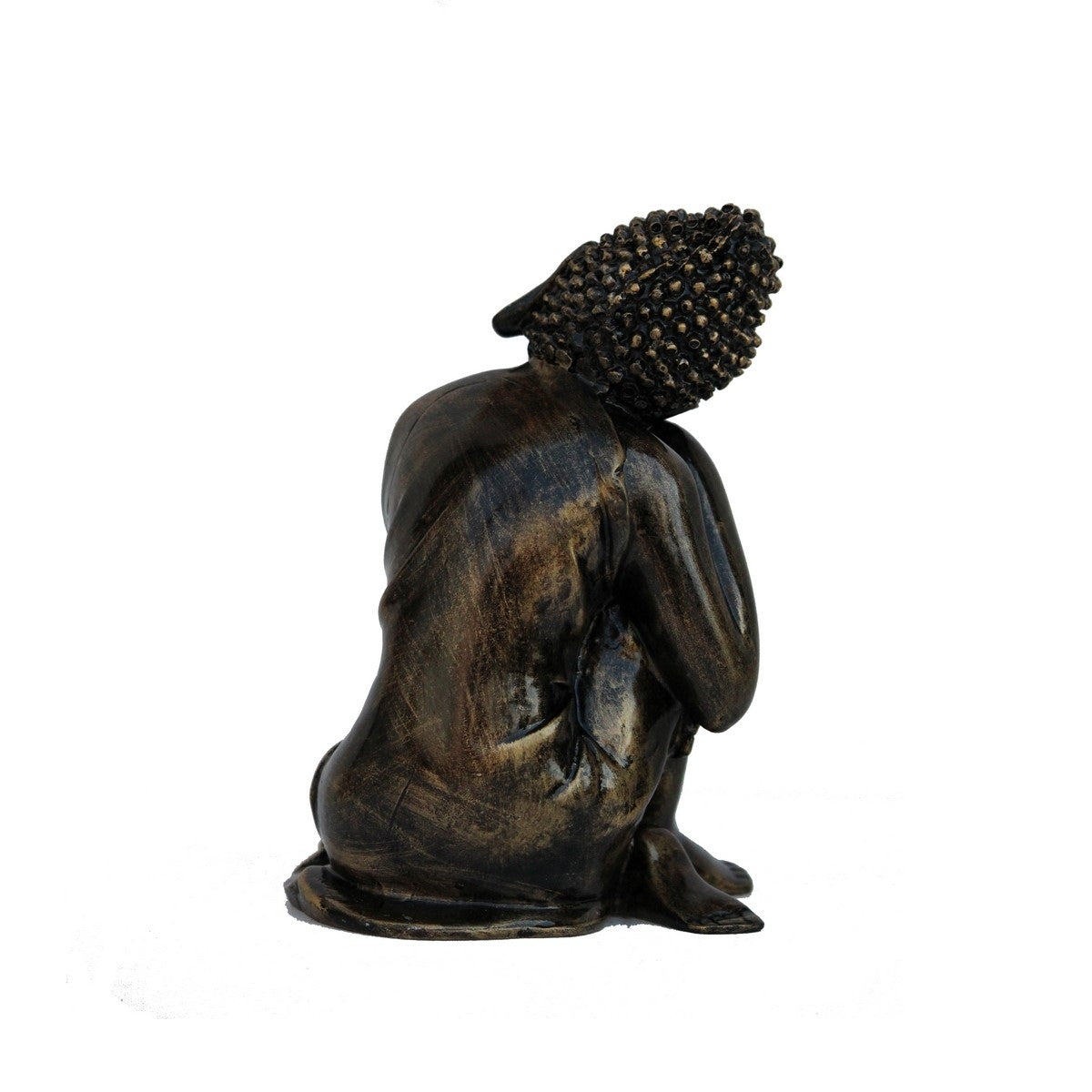Polyresin Black Resting Buddha on Knee Statue 4