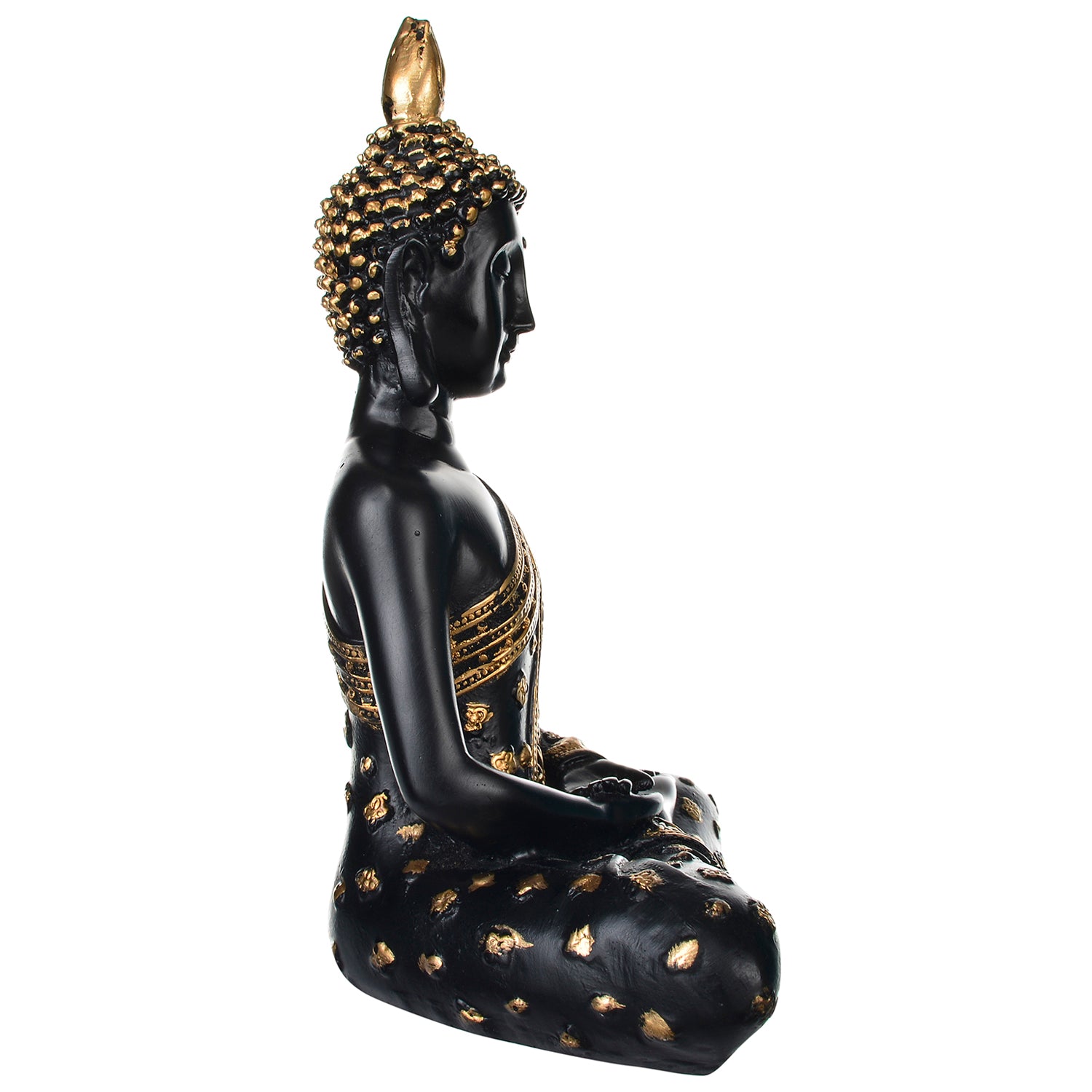 Handcrafted Meditating Blessing Buddha ( Black & Gold ) 3
