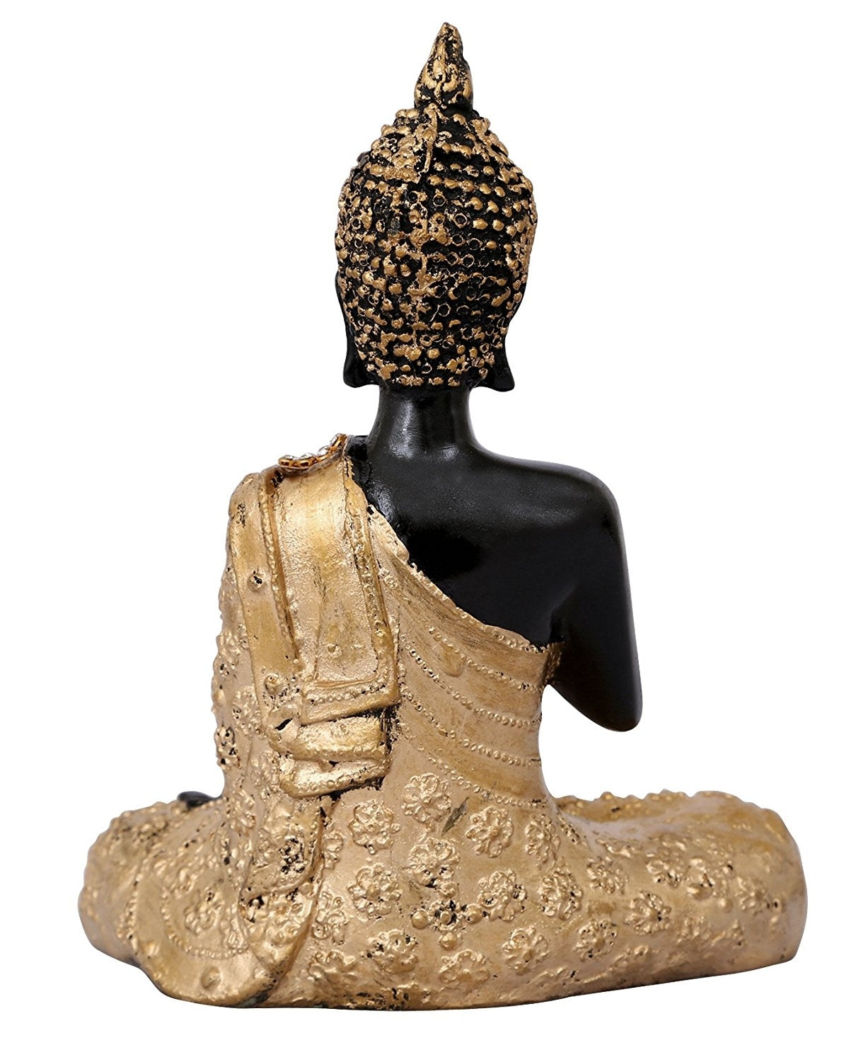Handcrafted Decorative Meditating Buddha (Size - 17CmxGolden and BlackxPolyresin), 1 Lord Buddha Idol 3