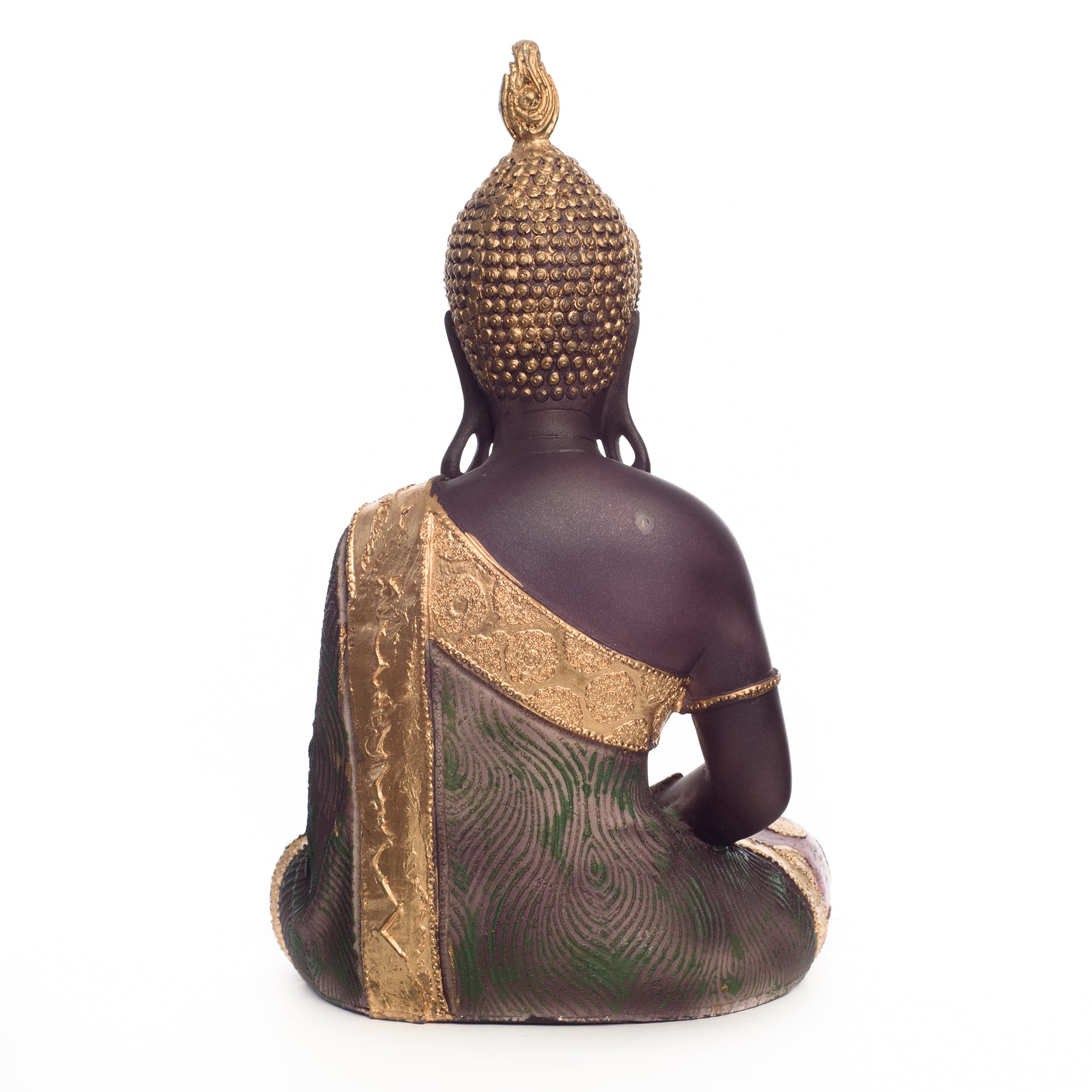 Polyresin Brown and Gold Handcrafted Meditating Buddha Statue 4