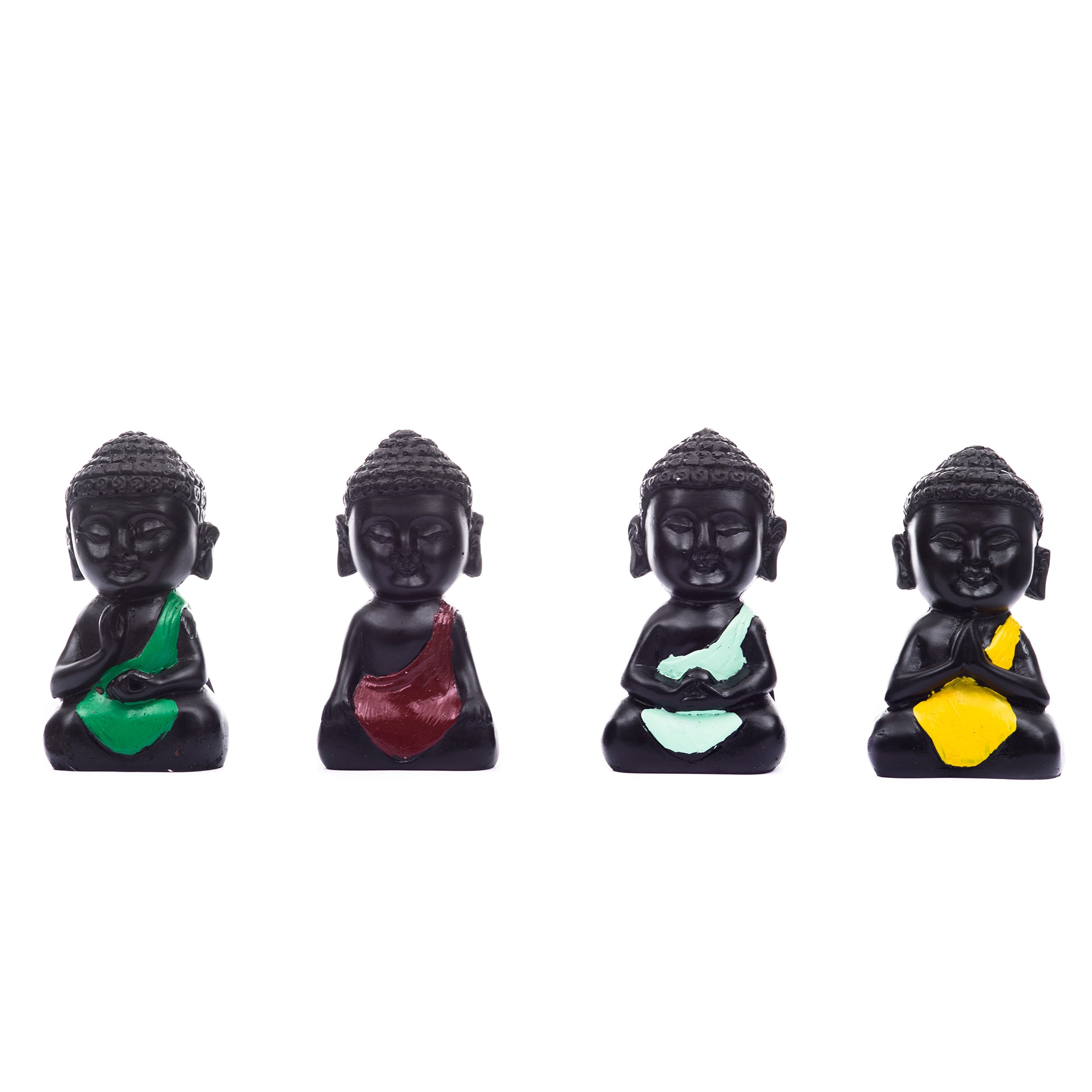 Handcrafted Set Of 4 Meditating Buddha Idols For Home Decor 1