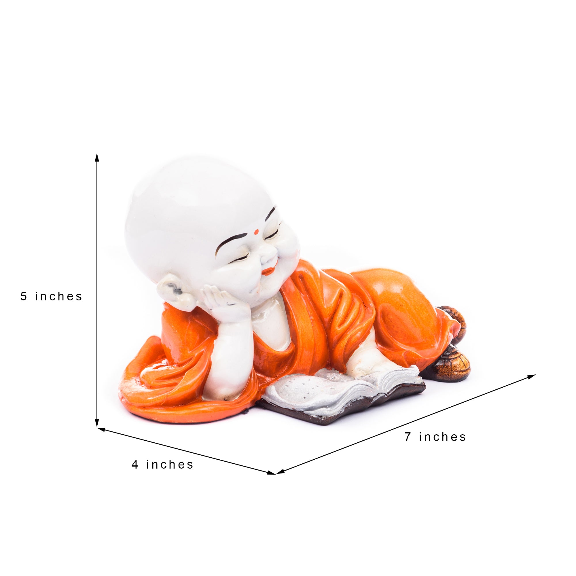 Polyresin Resting Laughing Cute Baby Buddha Statue 2