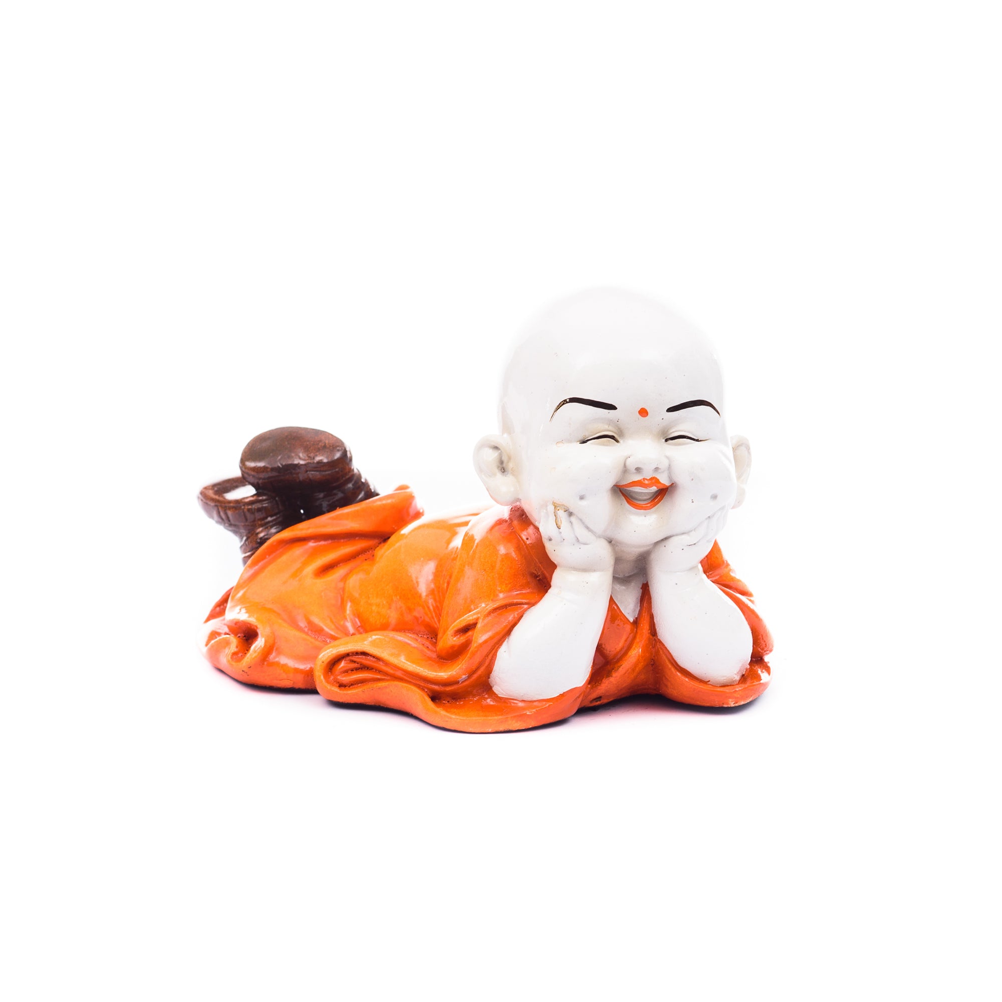 Polyresin Resting Laughing Cute Baby Buddha Statue 1