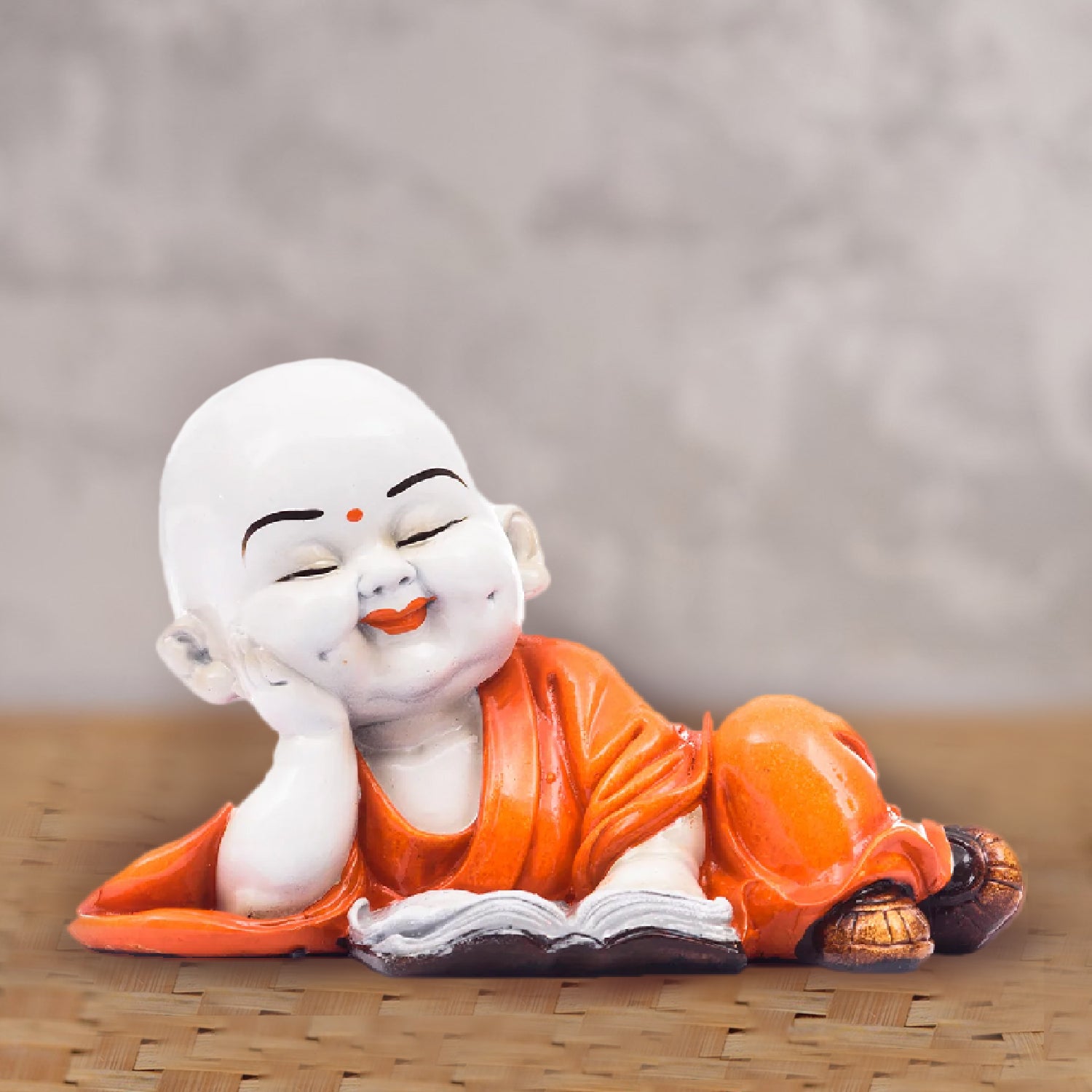 Polyresin Resting Laughing Cute Baby Buddha Statue